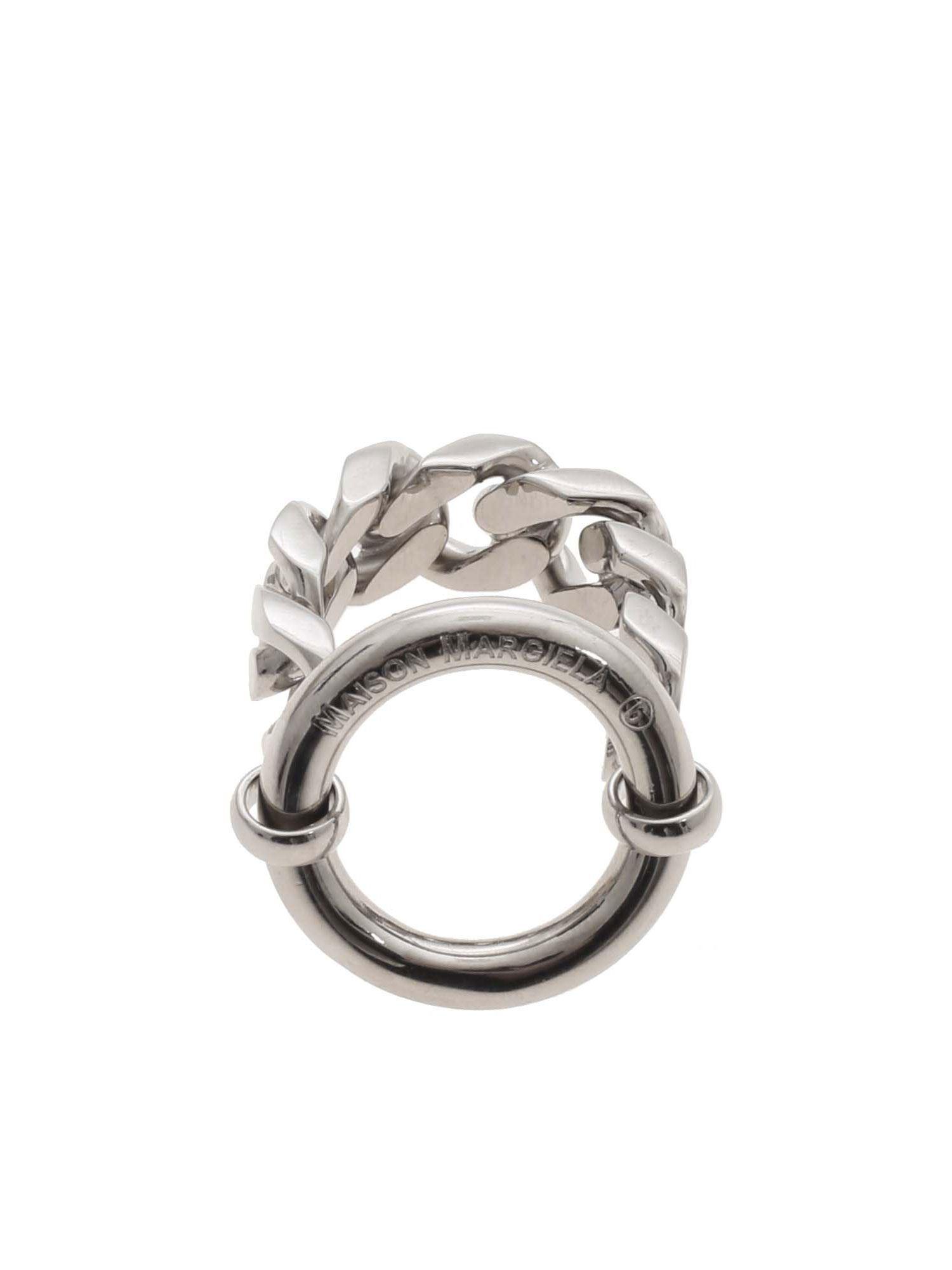 MM6 by Maison Martin Margiela Chain Ring In Silver in Metallic - Lyst