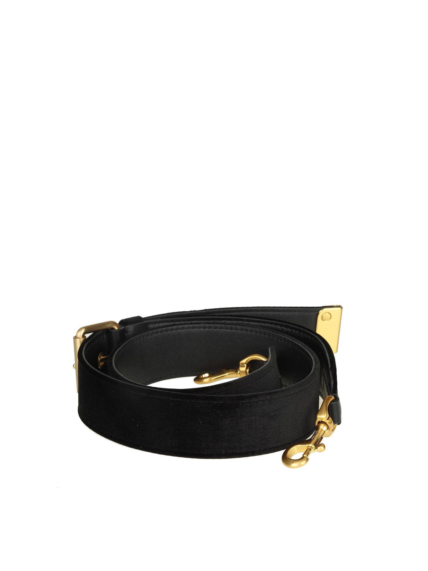 Moschino Black Velvet Shoulder Bag With Logo - Lyst