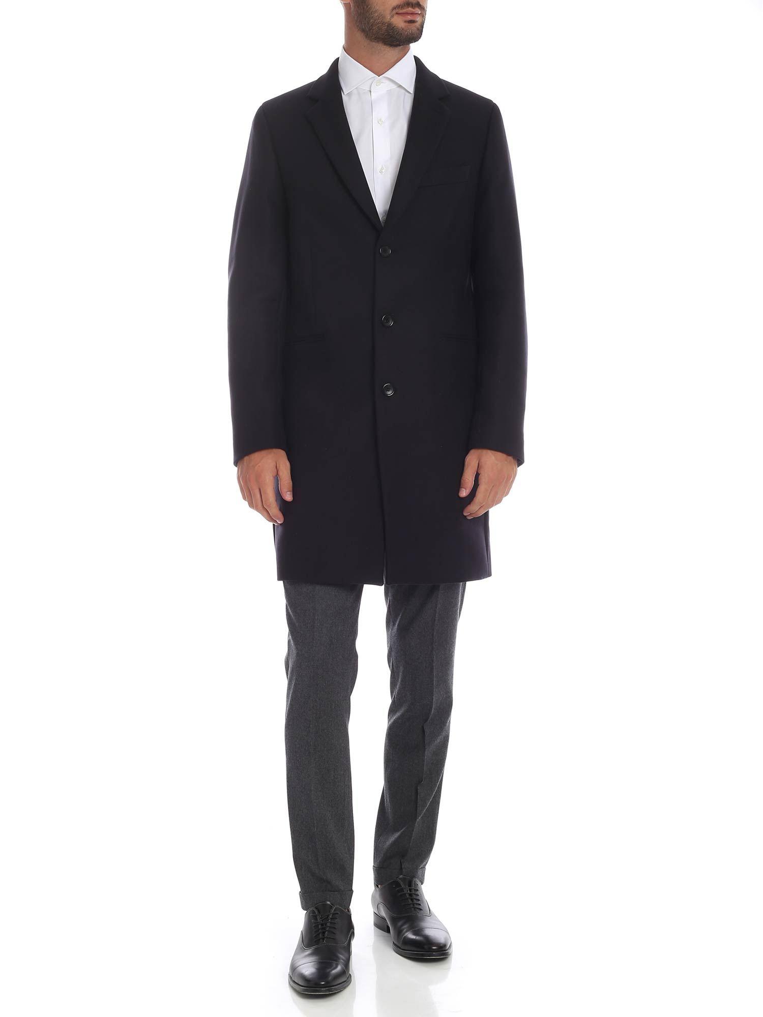 PS by Paul Smith Wool And Cashmere Coat In Black for Men - Lyst