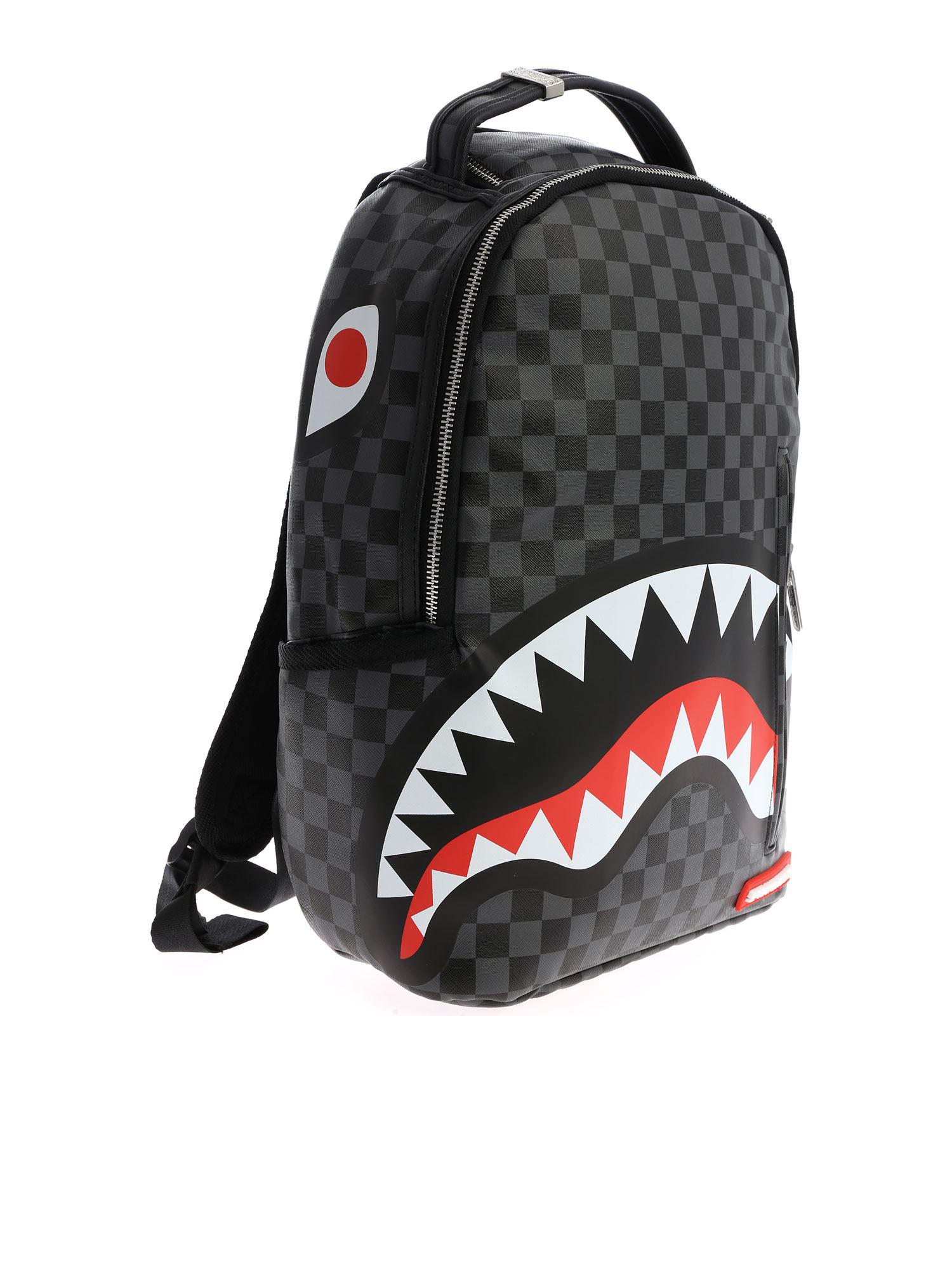 Sprayground Black And Grey &quot;sleek Sharks In Paris&quot; Backpack for Men - Lyst