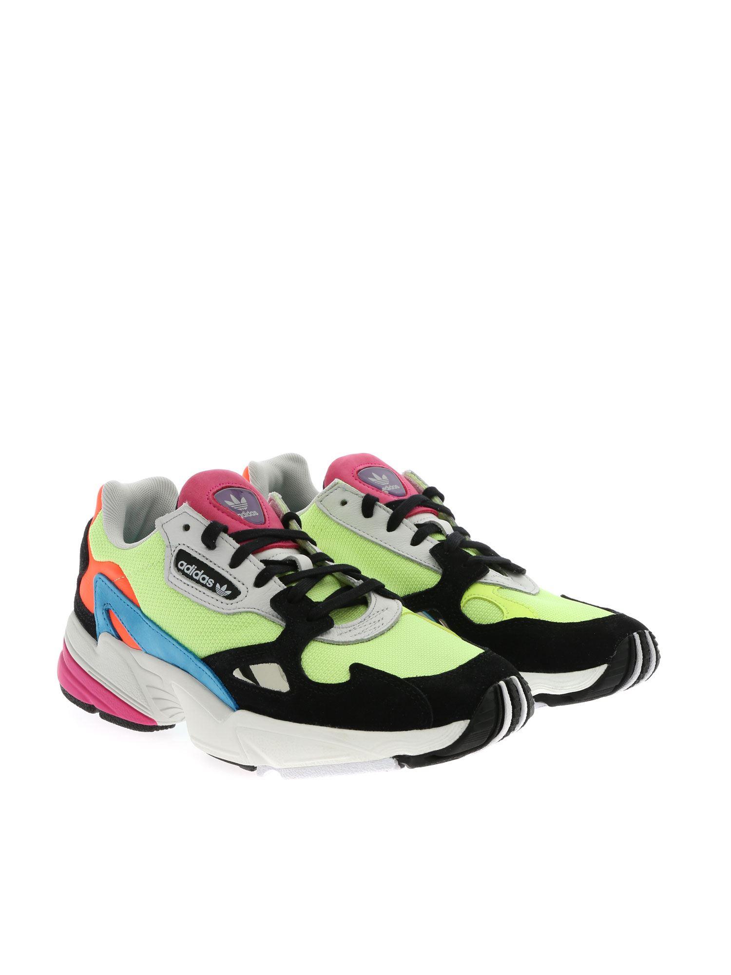 adidas Leather Falcon W Sneakers In Fluo Yellow - Lyst