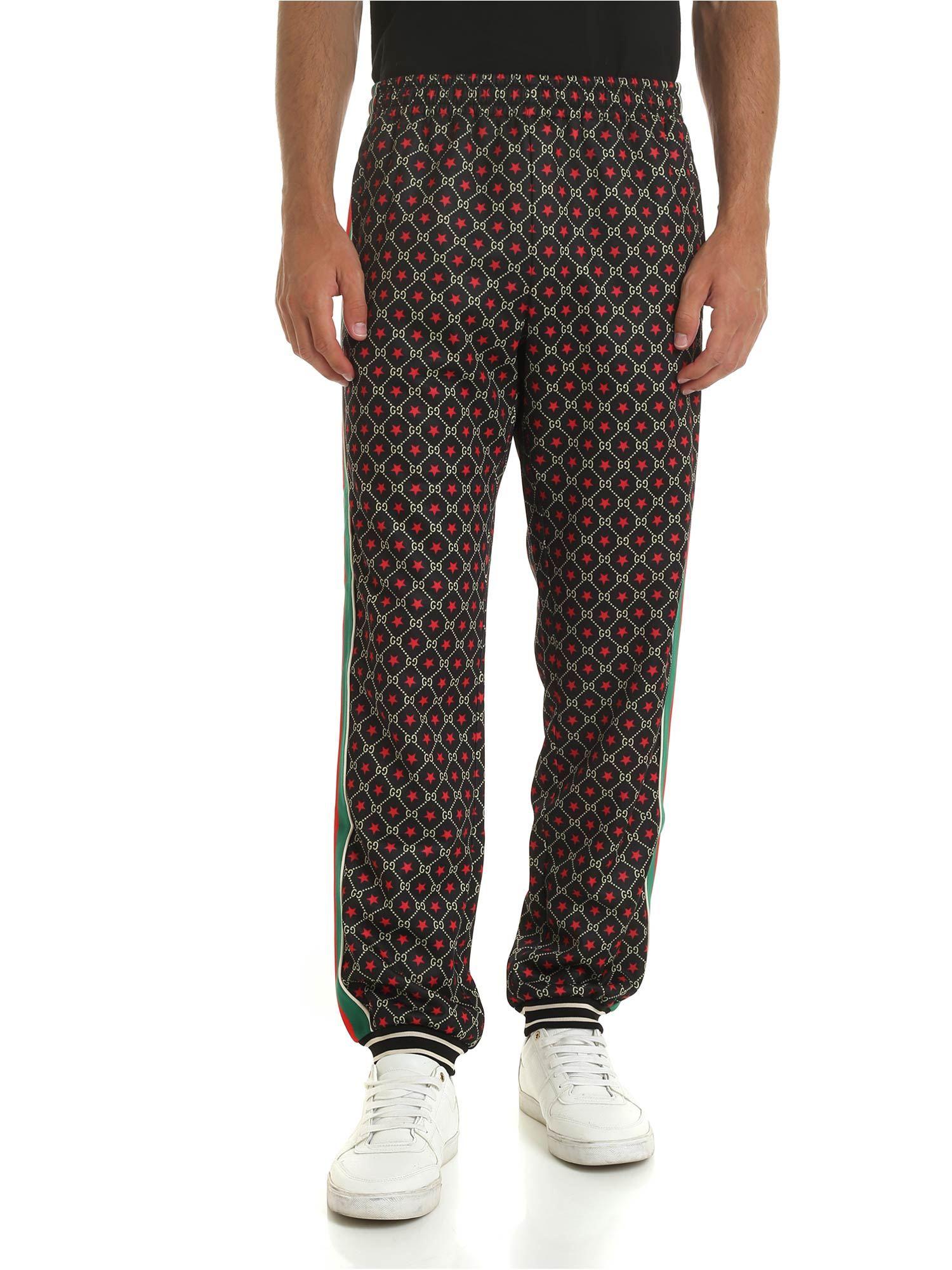 Gucci Synthetic Gg Logo Cotton Blend Track Pants in Black for Men - Lyst