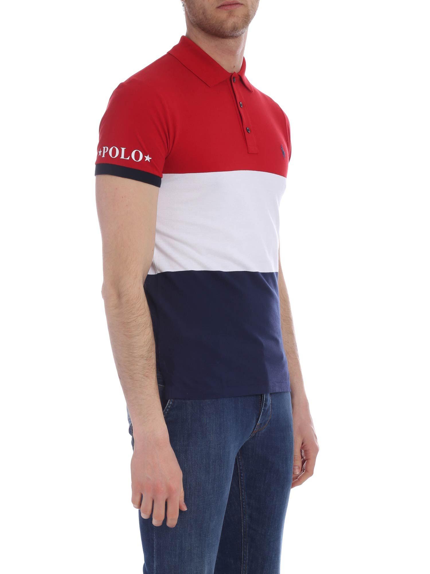 polo blue red and white