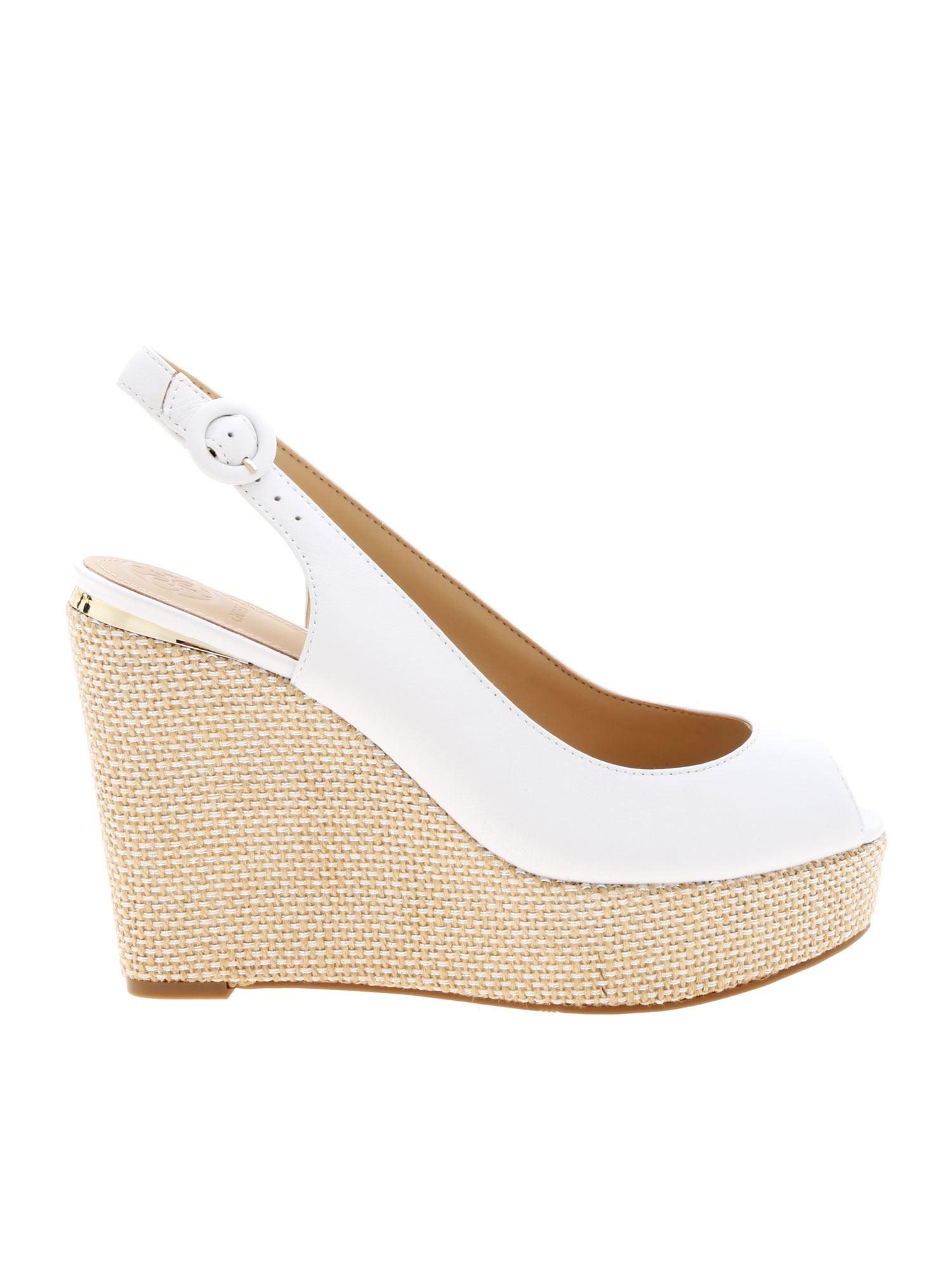 Guess Leather Hardy Wedges in White - Lyst