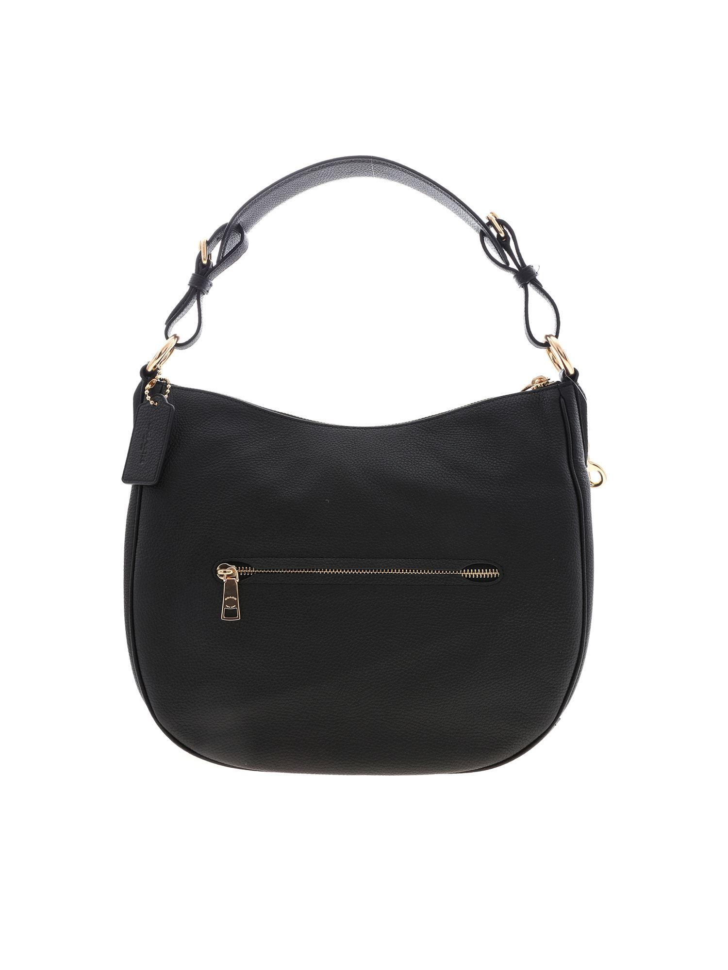 COACH Leather Hobo Sutton Bag In Black - Lyst