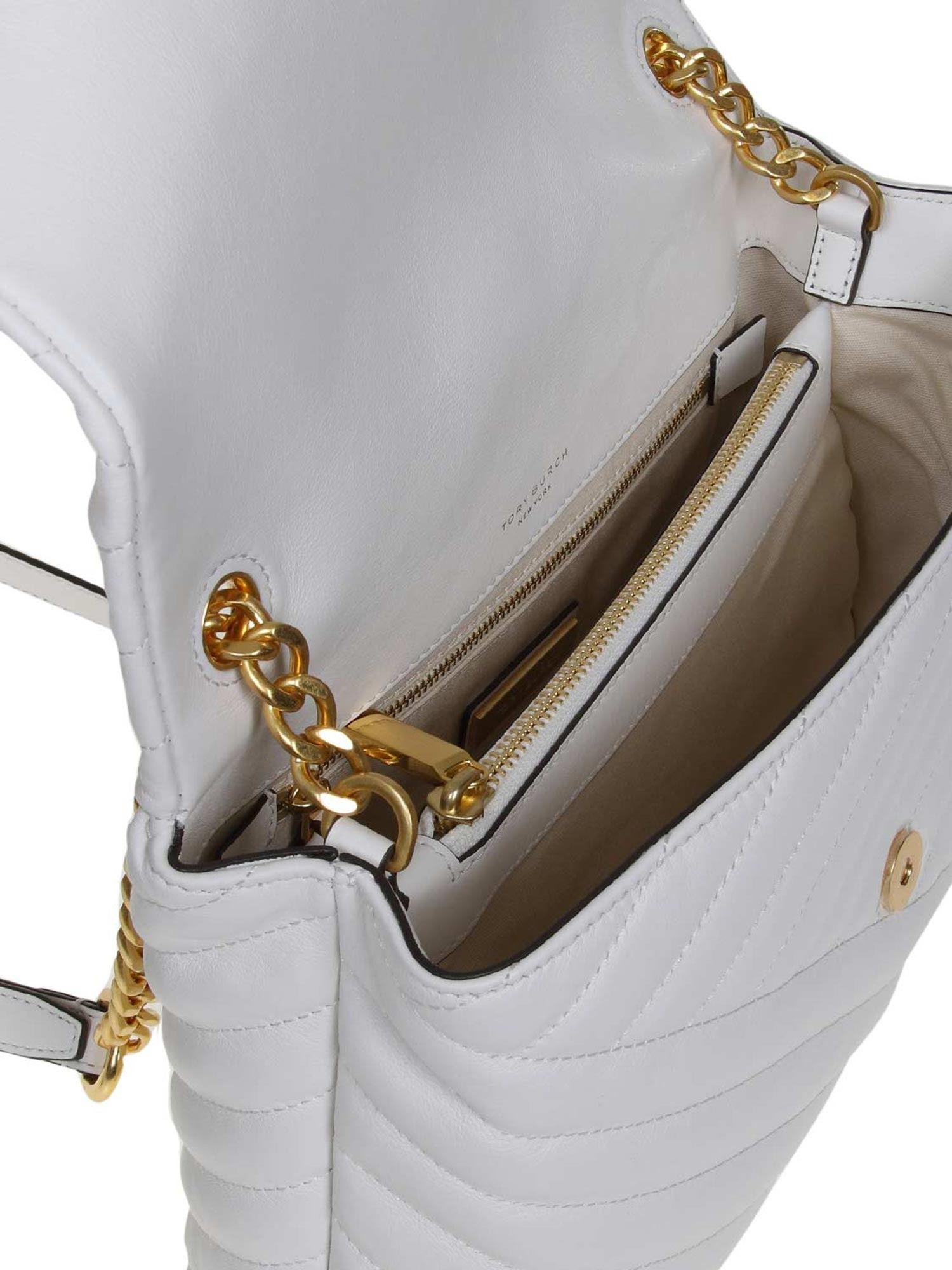 Tory Burch Kira Shoulder Bag In Ivory Color Leather in White - Lyst