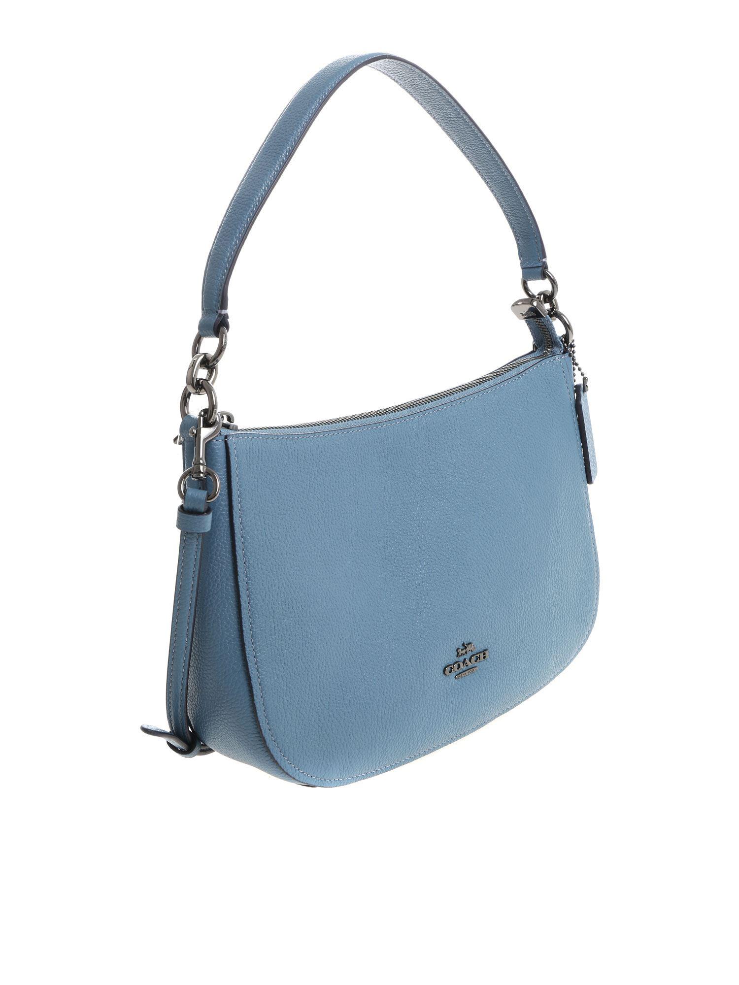 COACH Leather Light Blue Crossbody Bag Lyst