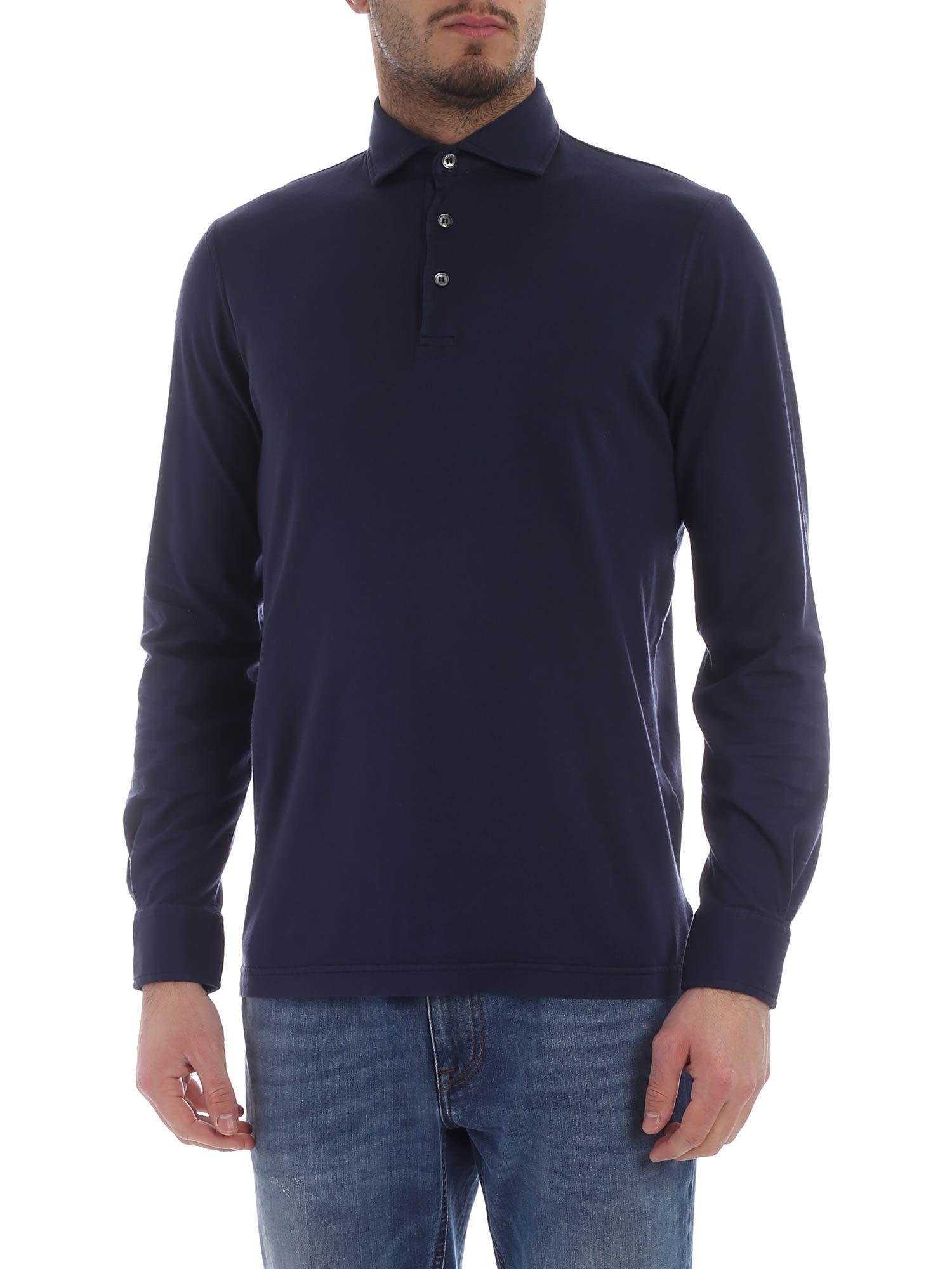 Fedeli Blue Cotton Polo Shirt for Men - Lyst