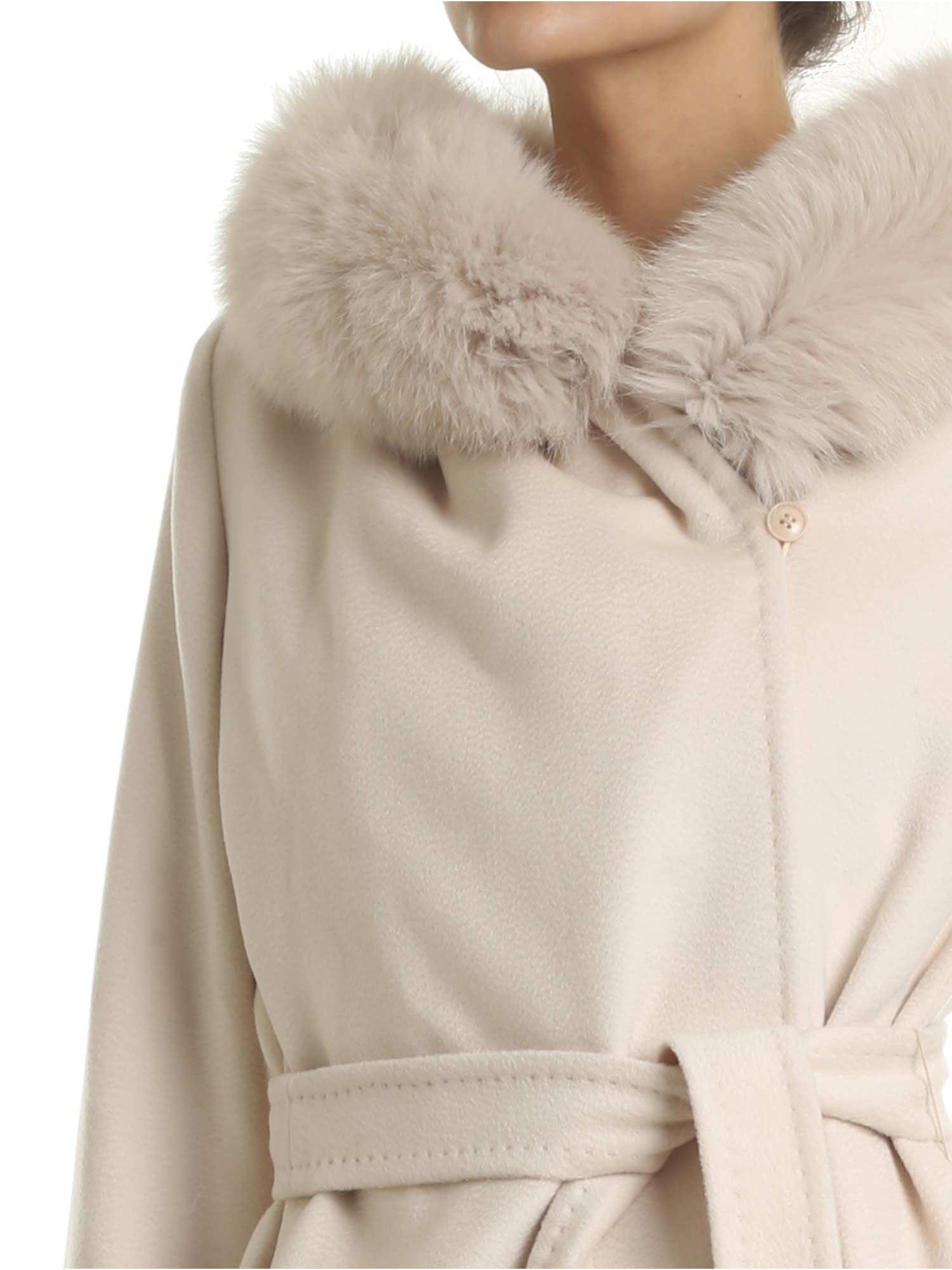 Max Mara Studio Wool Mango Coat In Pink Lyst