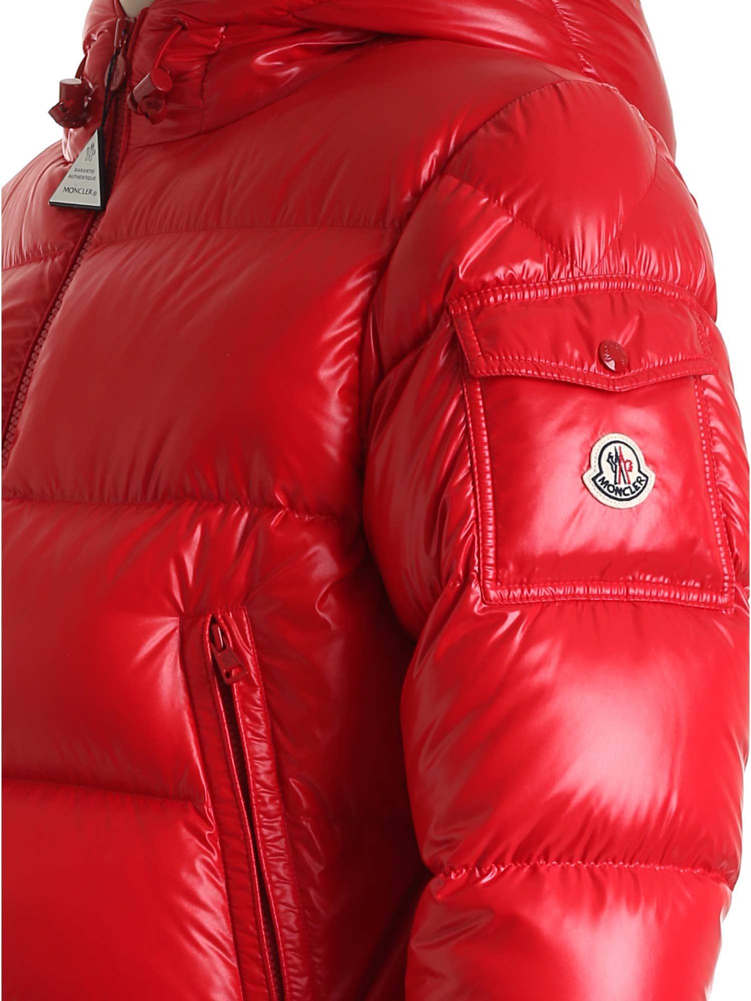 Moncler Ecrins Red Down Jacket Featuring Hood for Men - Lyst
