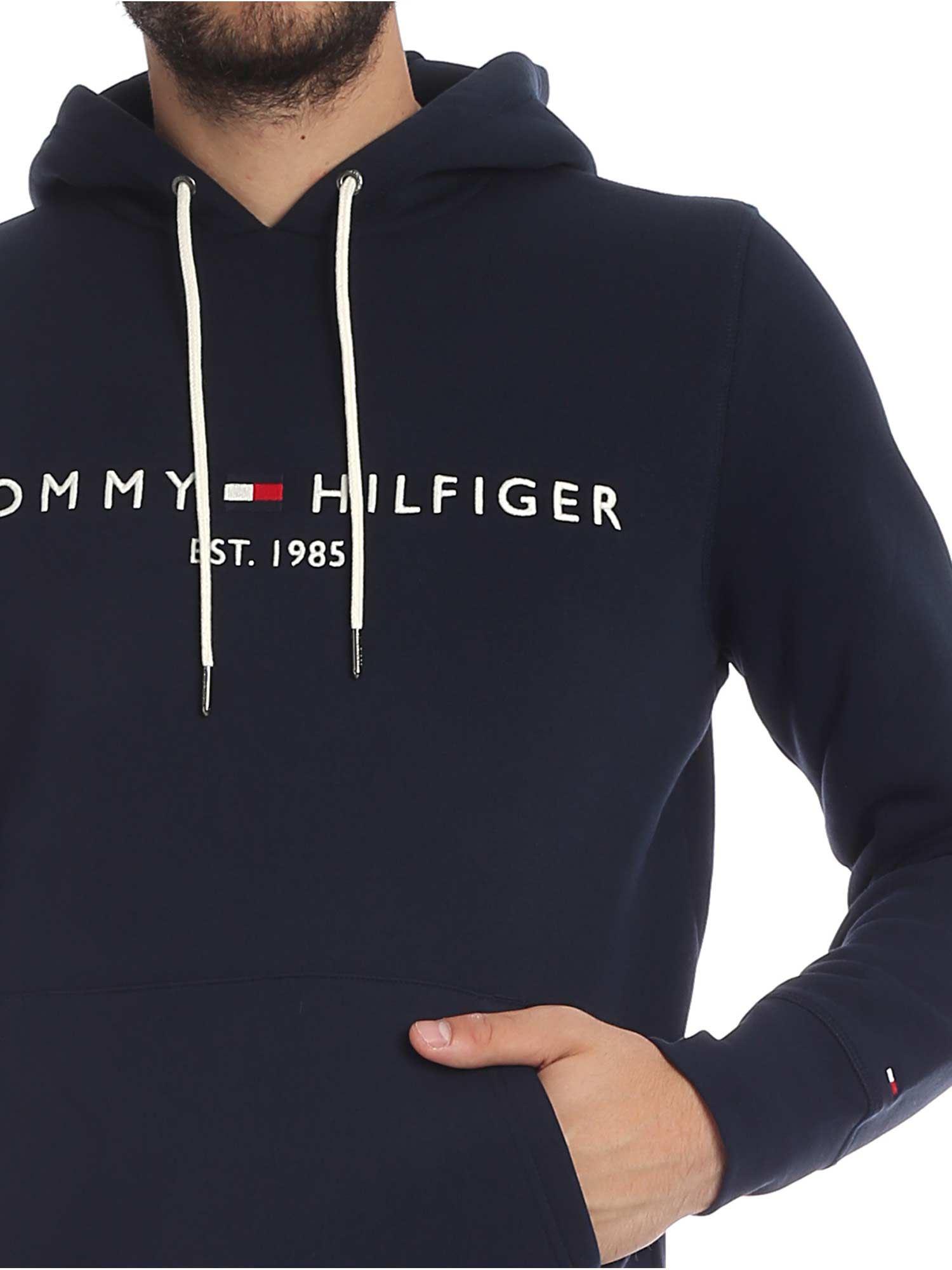 Download Tommy Hilfiger Cotton Blue Sweatshirt With Logo Embroidery ...