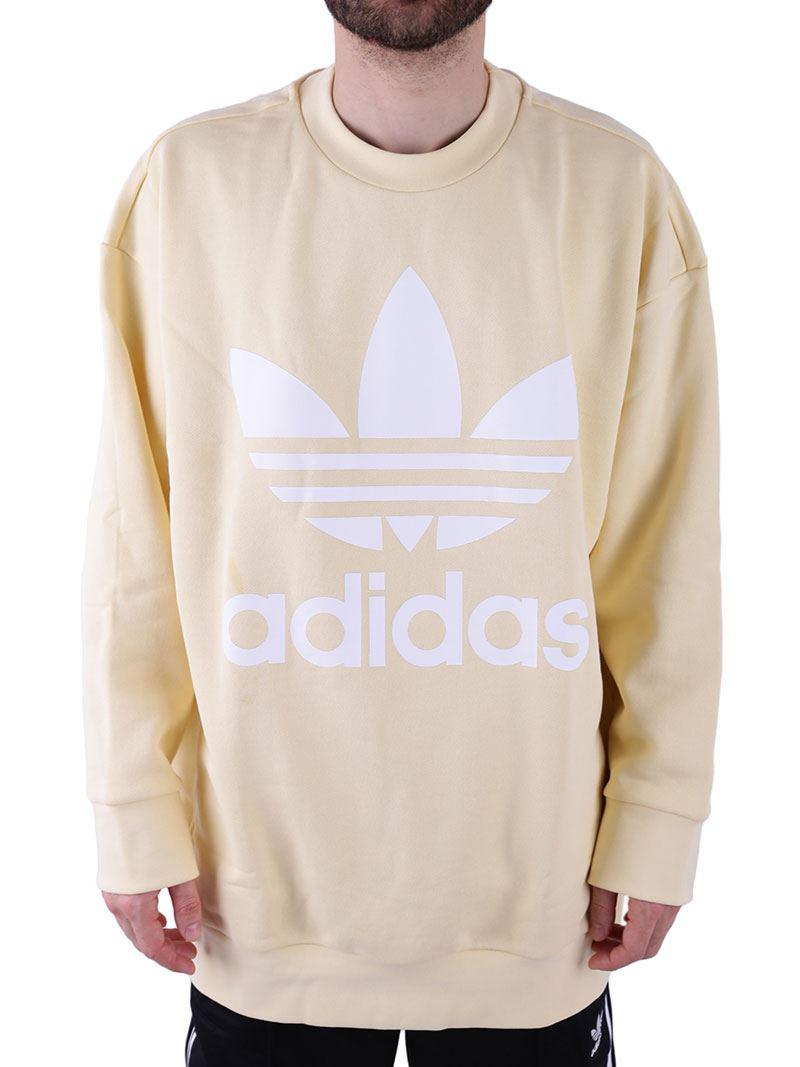 adidas originals trefoil oversized sweatshirt in yellow