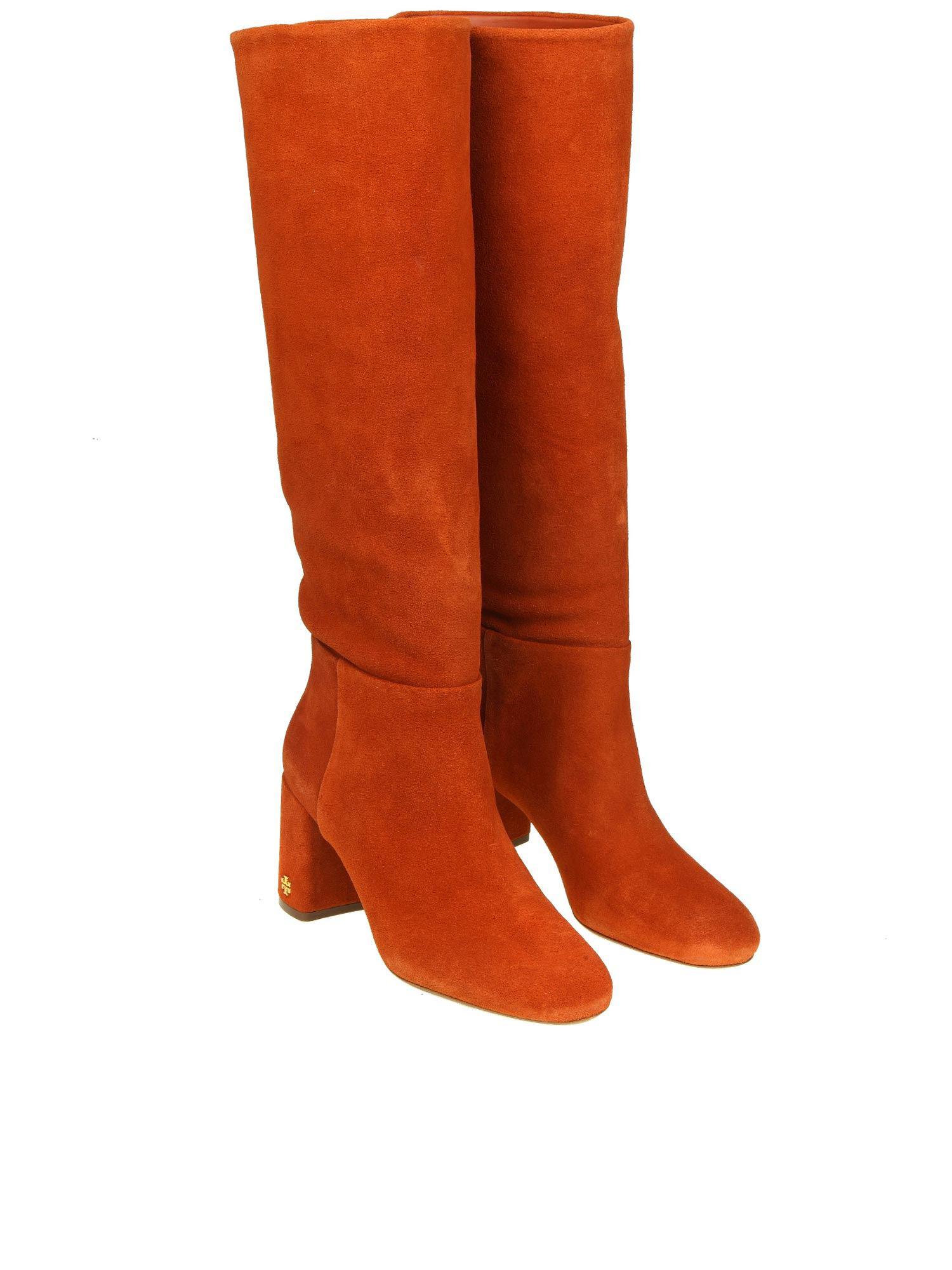rust colored suede boots