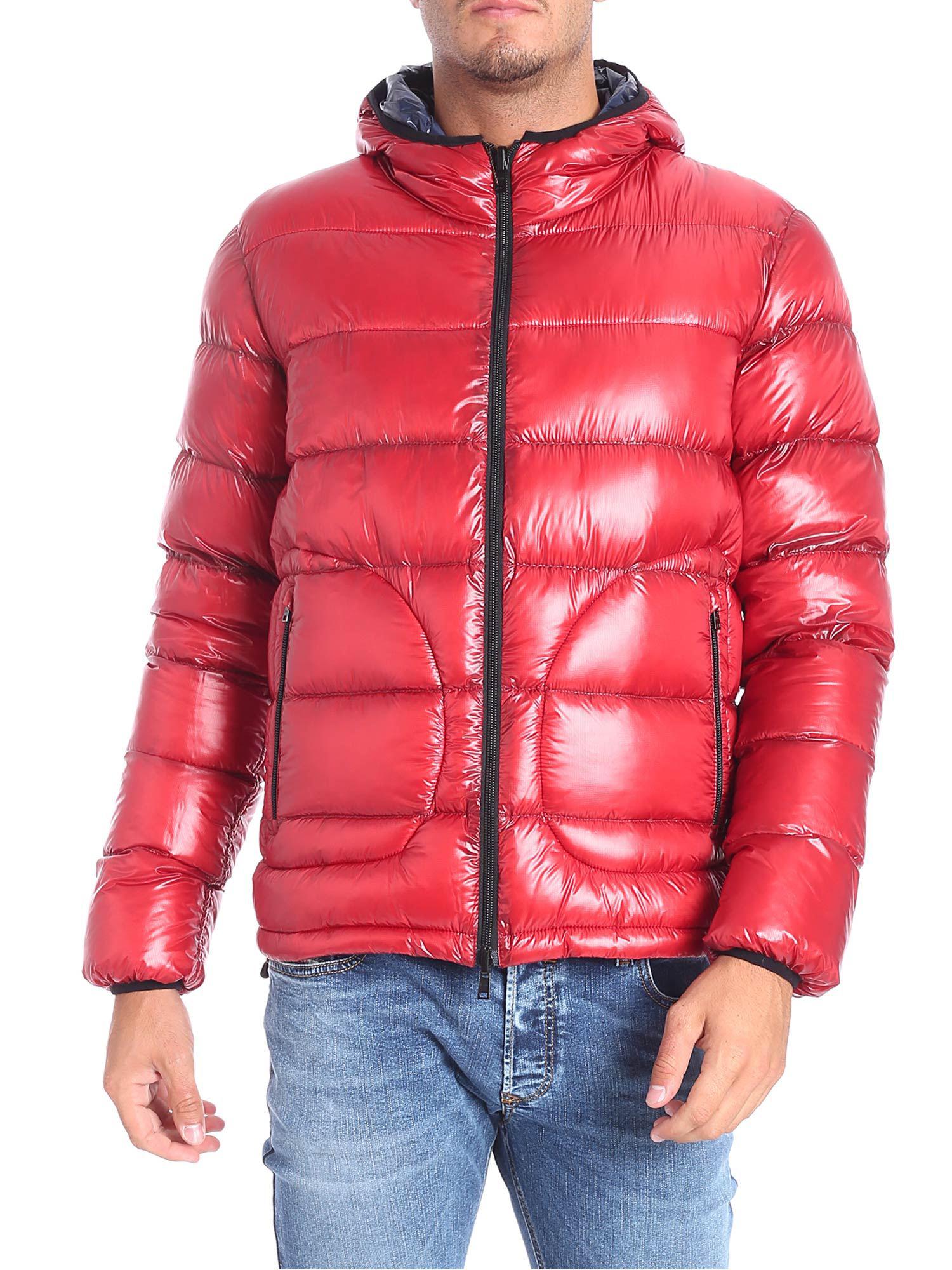 Herno Red And Blue Reversible Down Jacket for Men - Lyst
