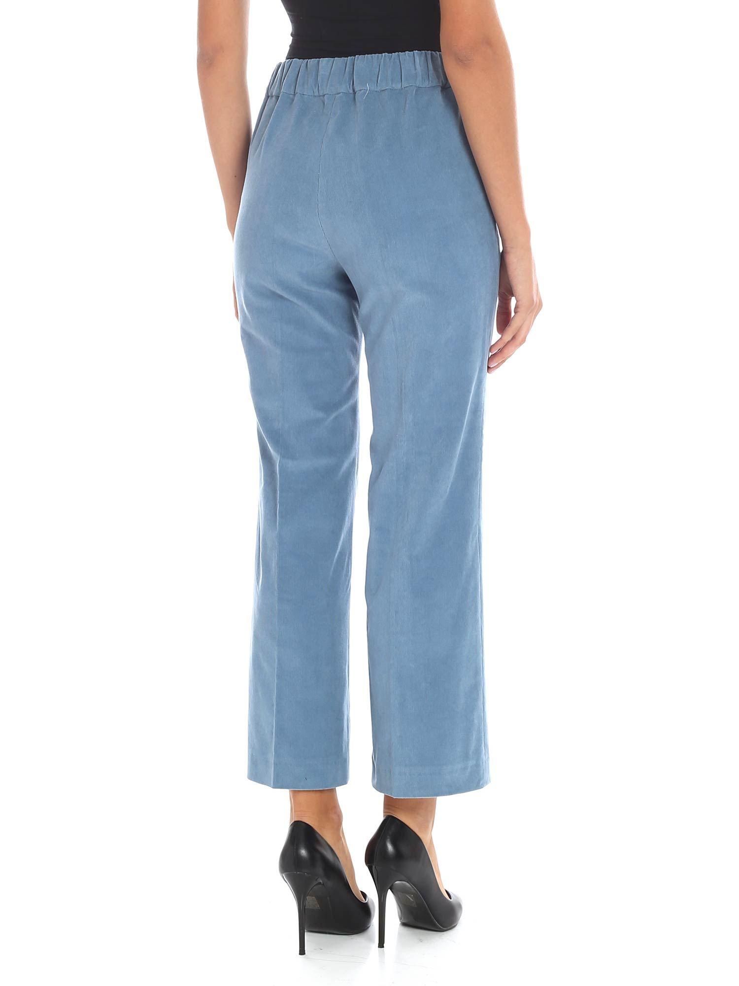 light blue velvet pants
