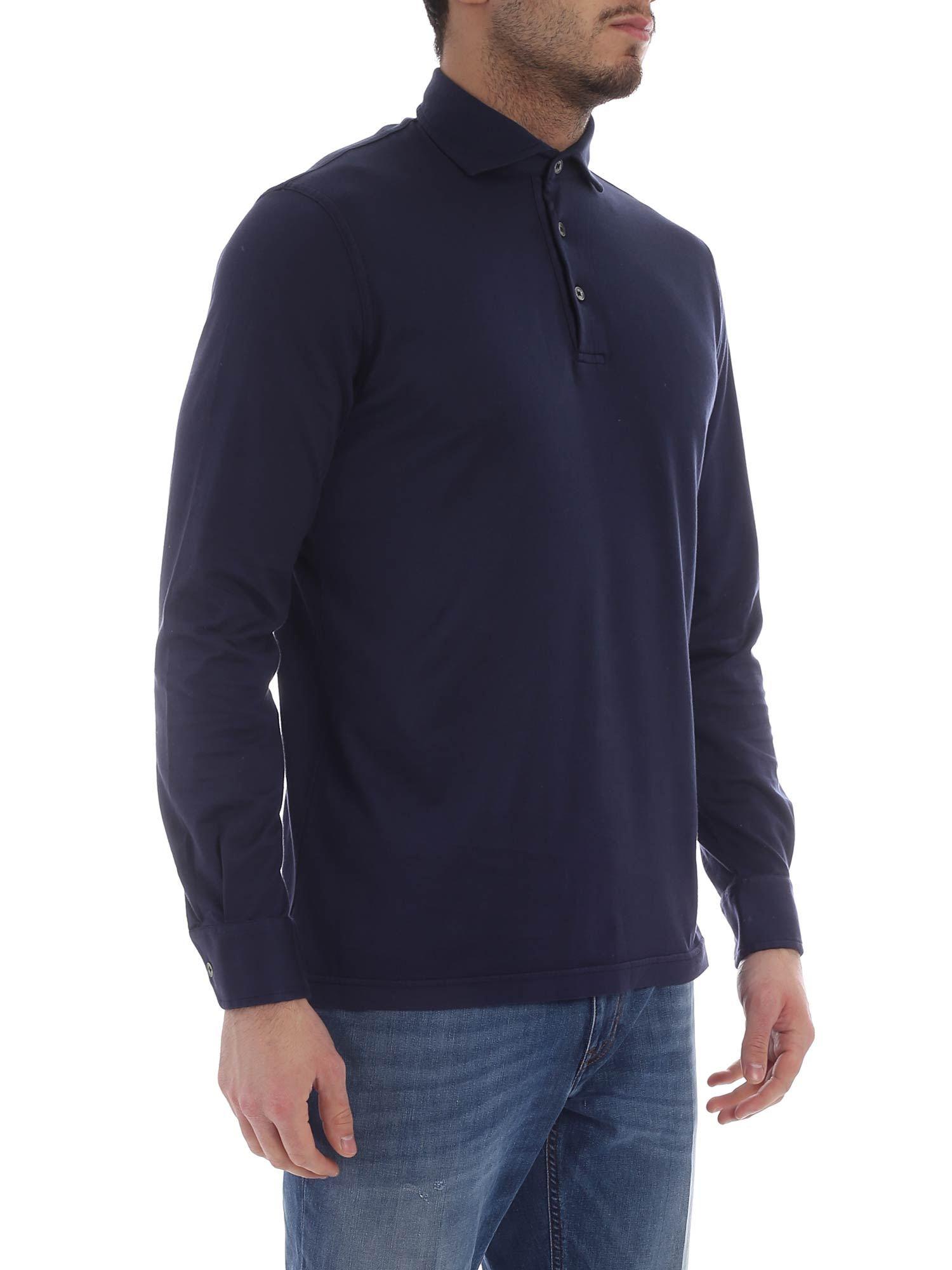 Fedeli Blue Cotton Polo Shirt for Men - Lyst