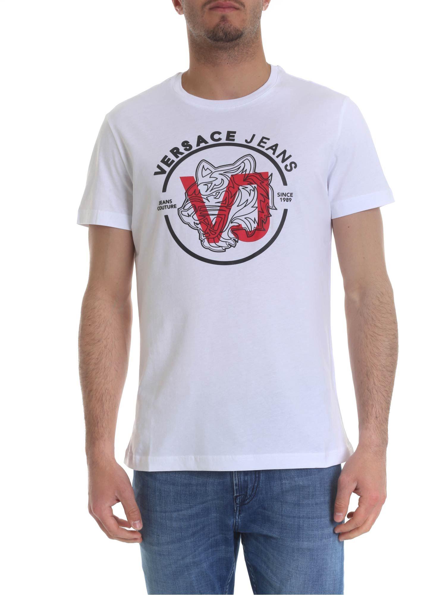 versace jeans white t shirt