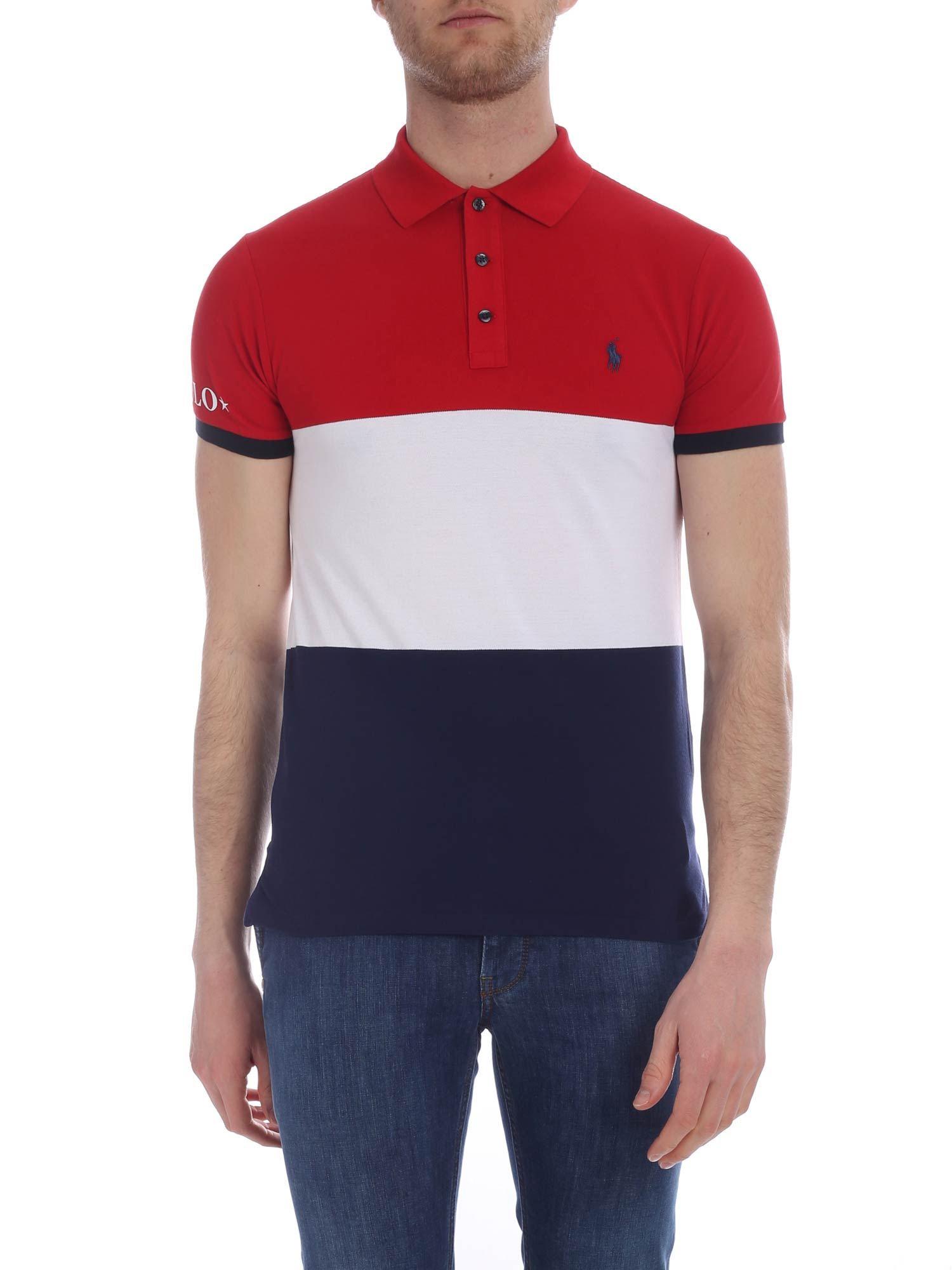 polo blue red and white