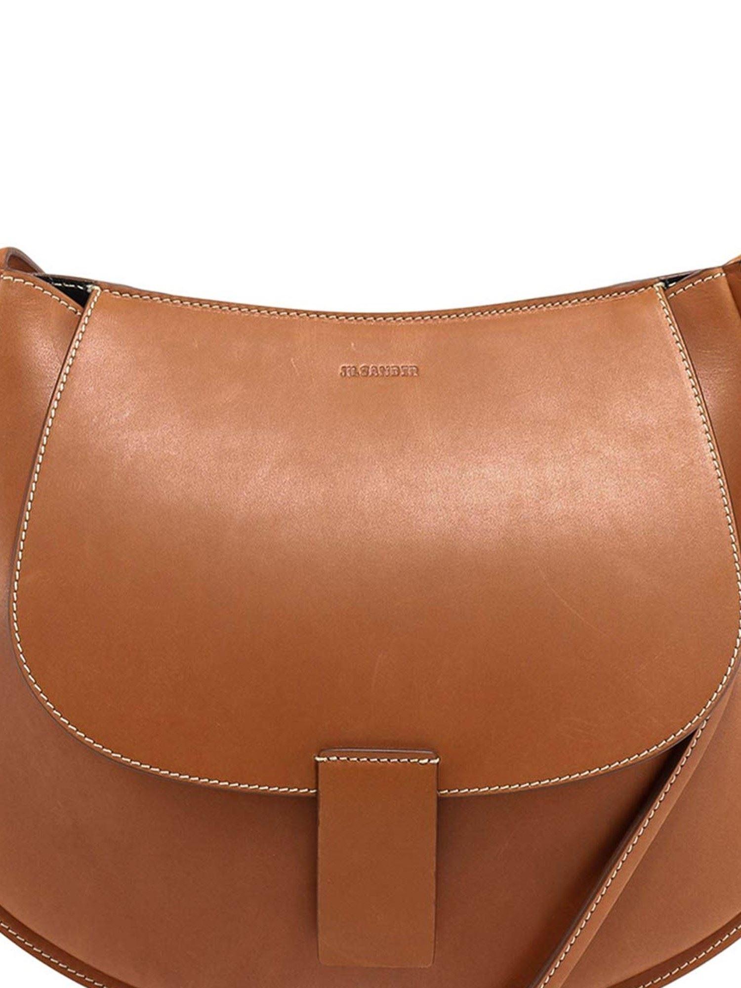 Jil Sander Crescent Cross Body Bag in Beige (Natural) - Lyst