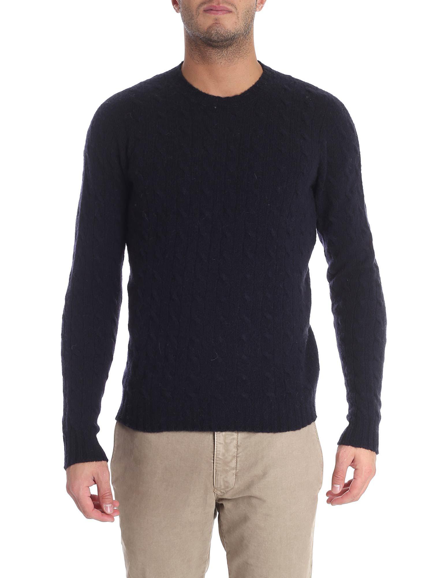 Fedeli Wool Blue Tricot Pullover for Men - Lyst