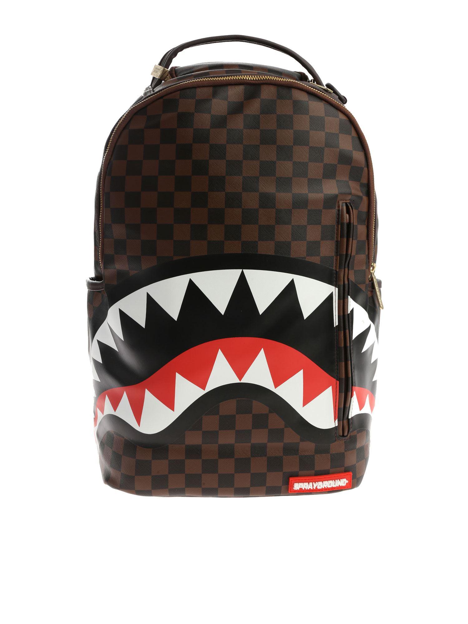 Sprayground Shark In Paris Faux Leather Backpack in Brown for Men - Save 30% - Lyst