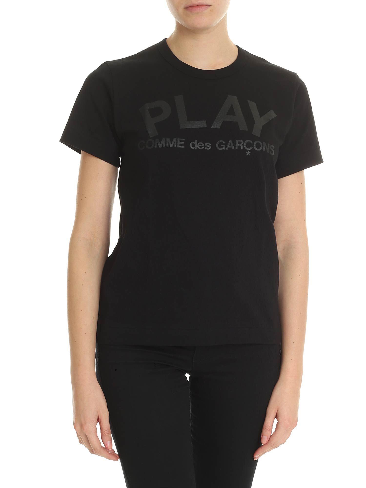 COMME DES GARÇONS PLAY Cotton Black T-shirt With Comme Des Garcons ...
