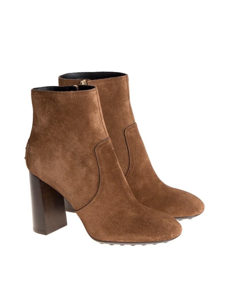 Tod's Suede Ankle Boots in Brown - Lyst