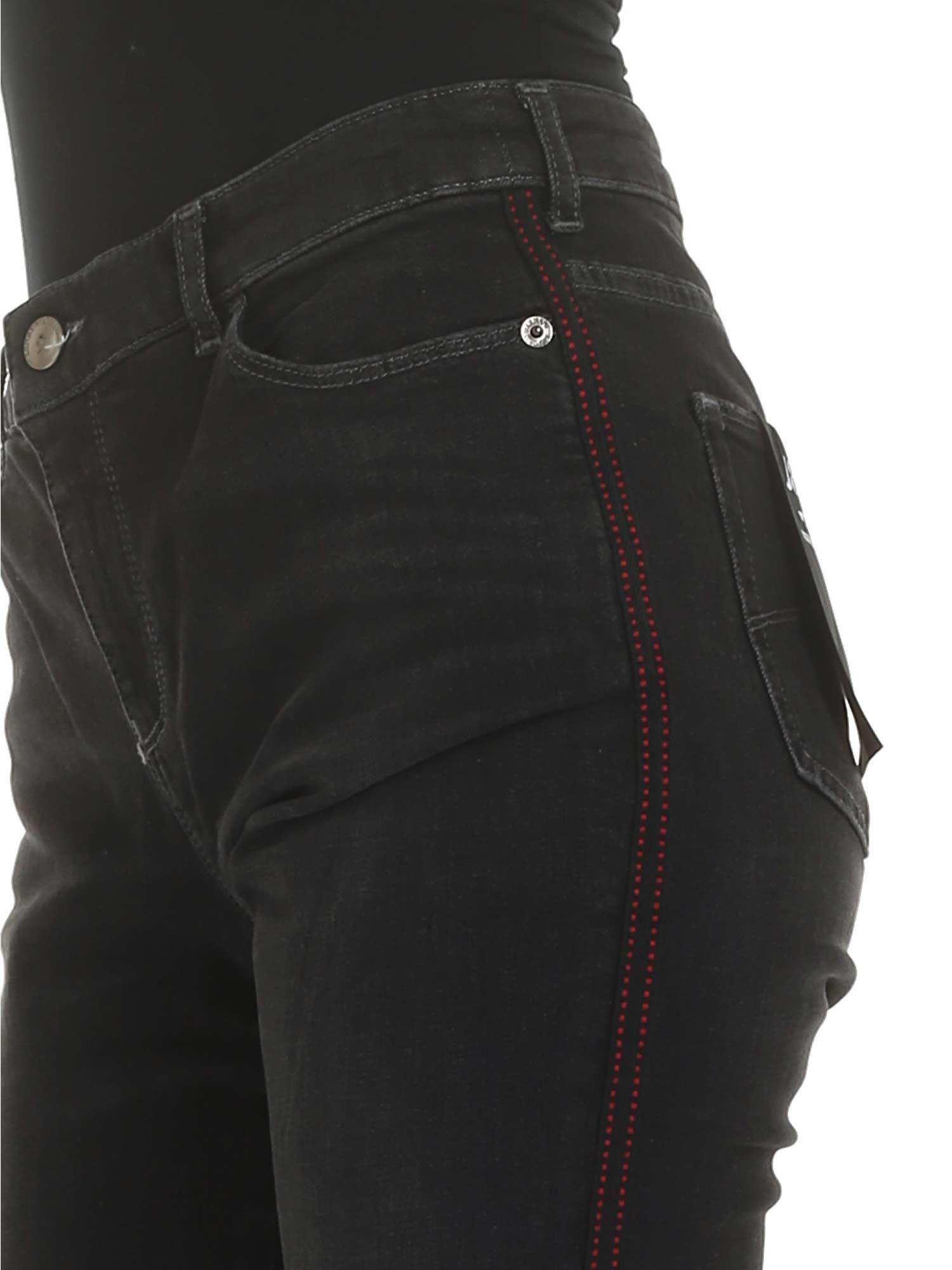 black jeans red stitching