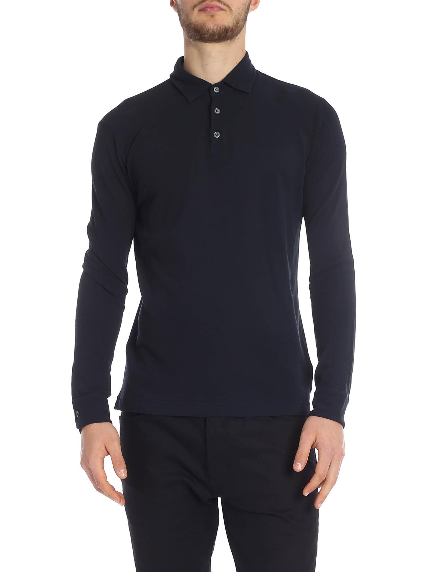Zanone Dark Blue Polo Shirt for Men - Lyst