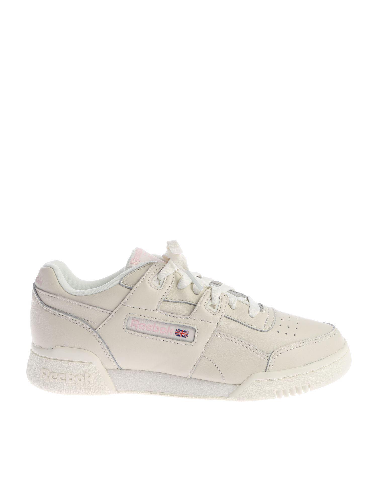 Reebok Leather Creamcolored "workout Lo Plus" Sneakers in