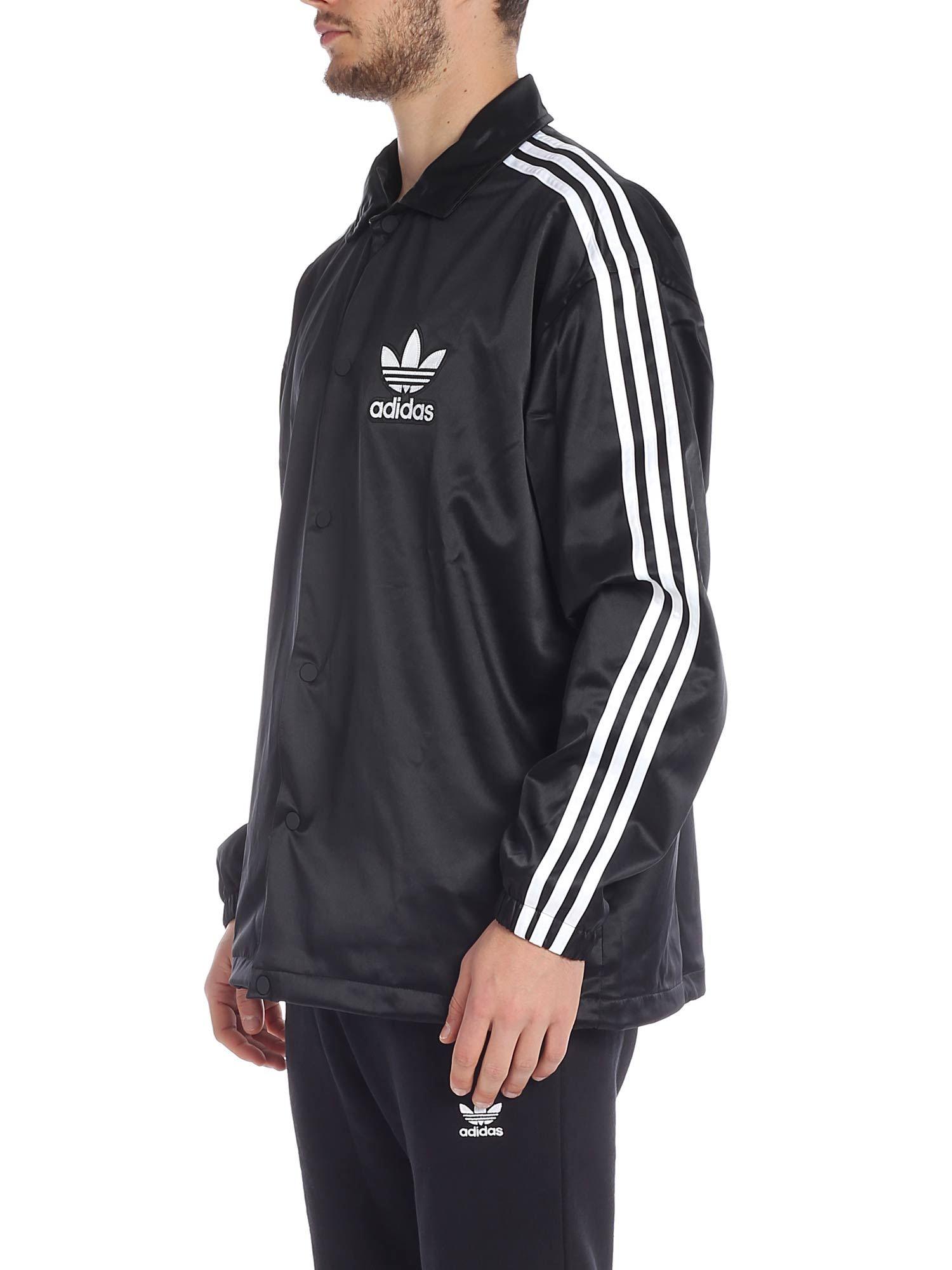 adidas satin coach jacket