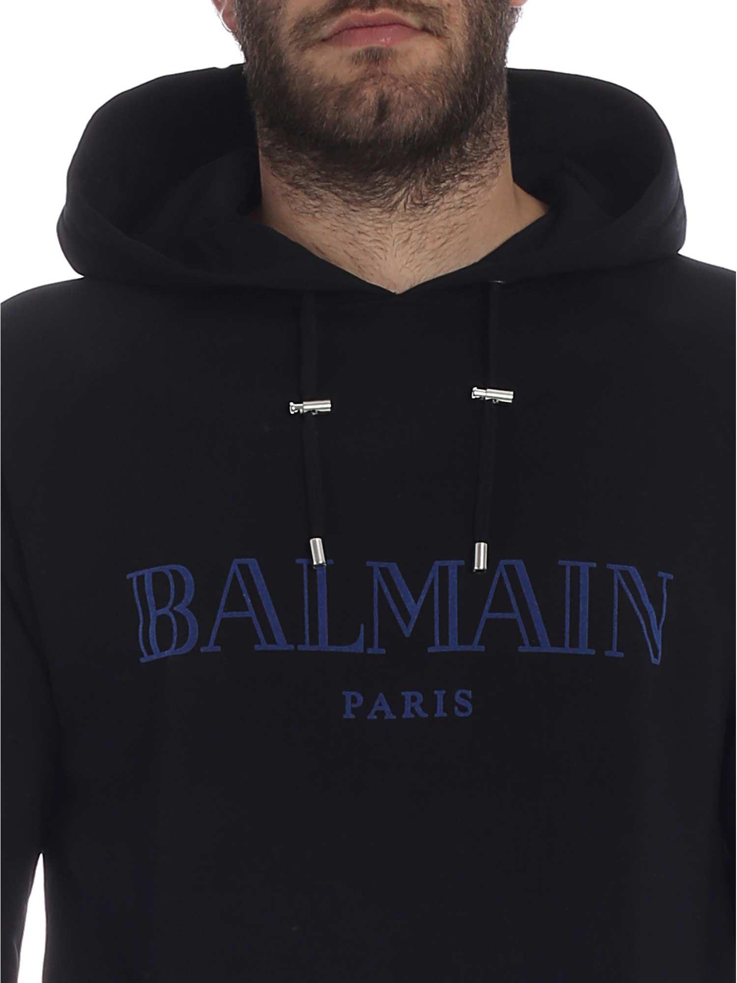 balmain hoodie blue