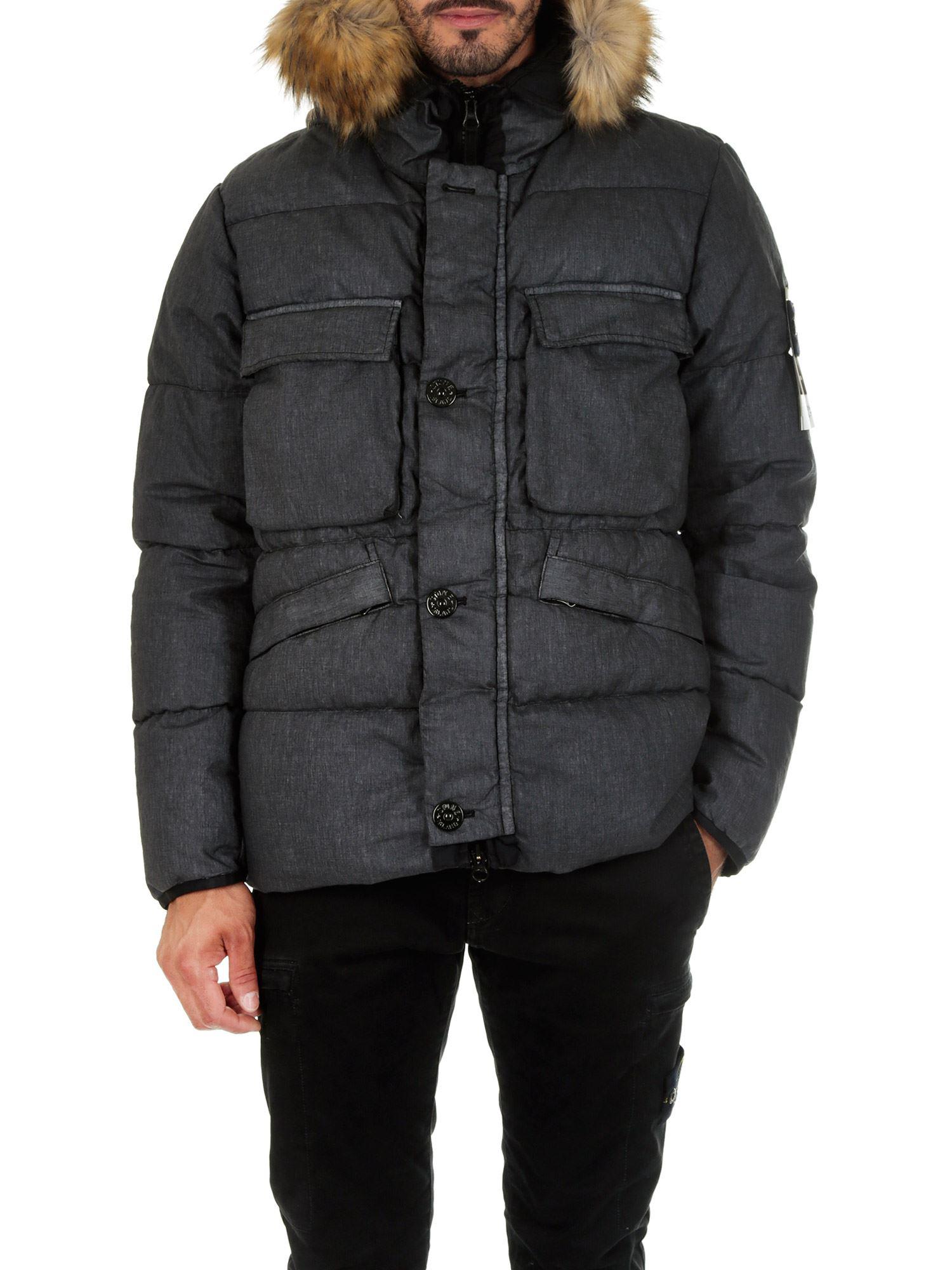 stone island resin poplin down jacket