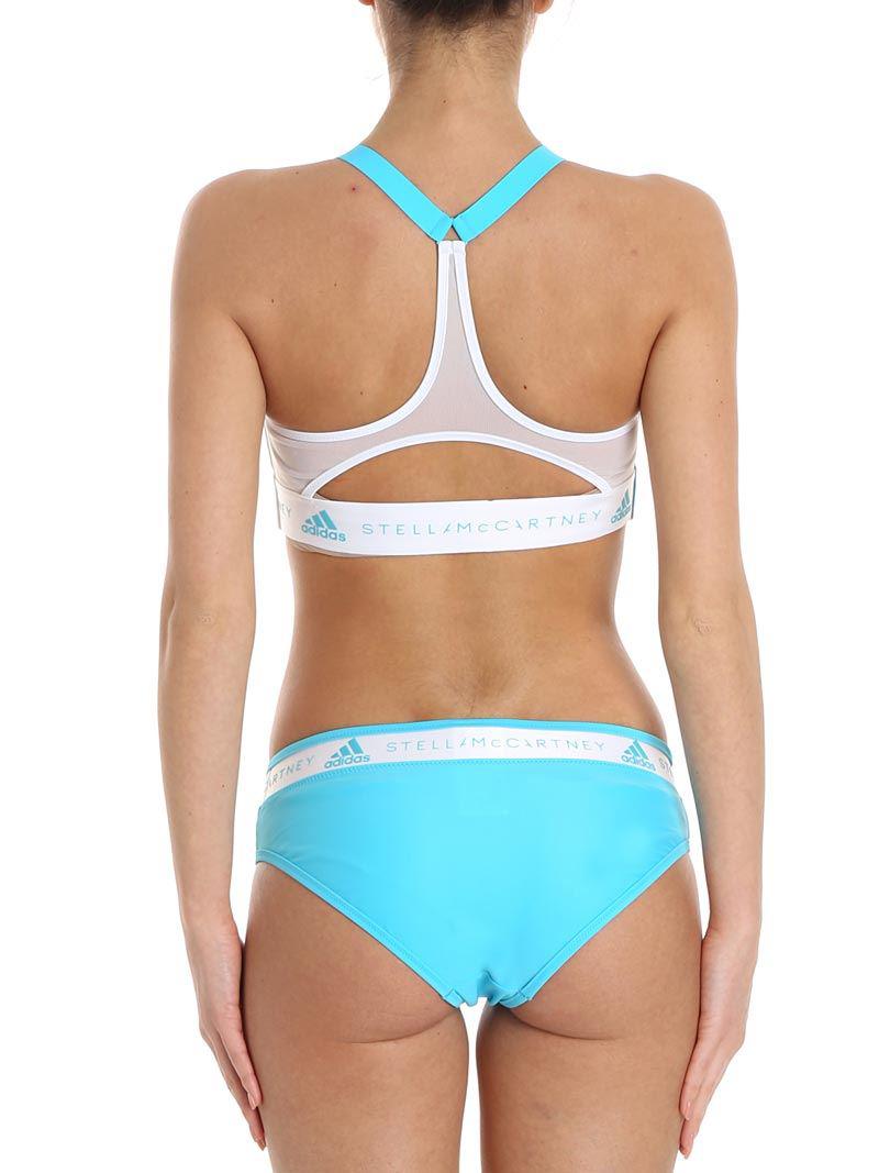 light blue and white bikini