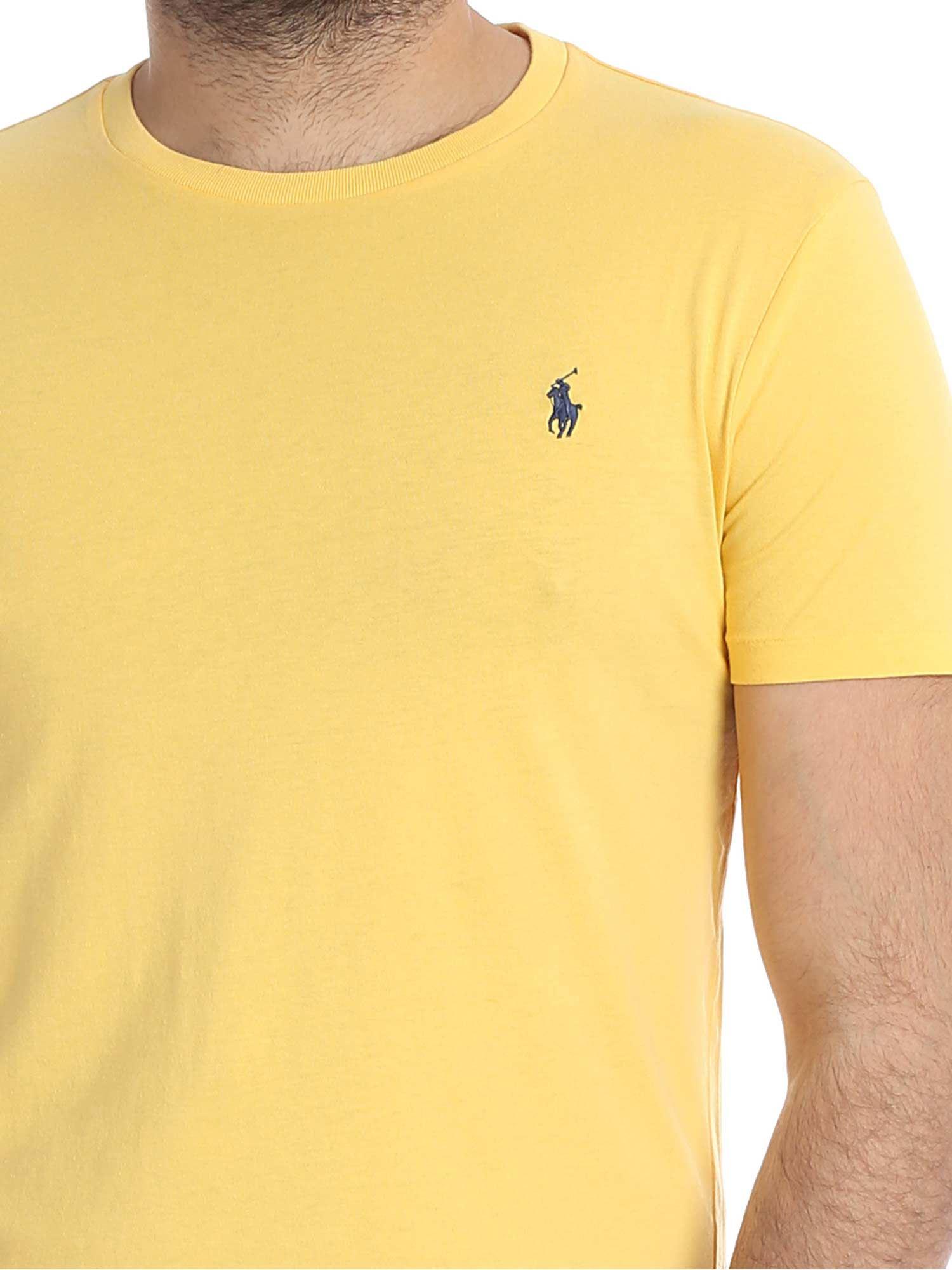 Polo Ralph Lauren T-shirt In Yellow With Blue Logo Embroidery in Yellow ...