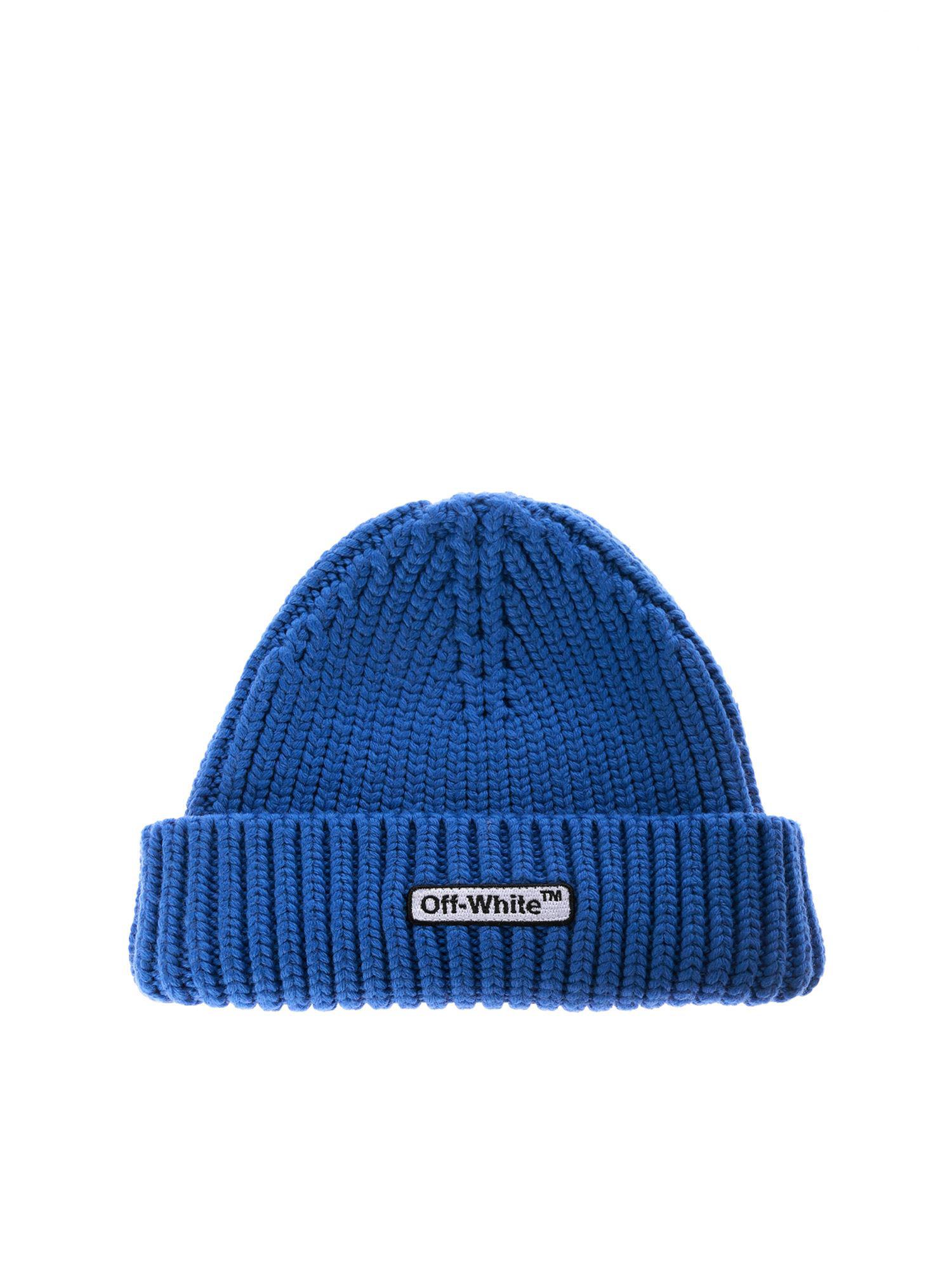 off white beanie blue