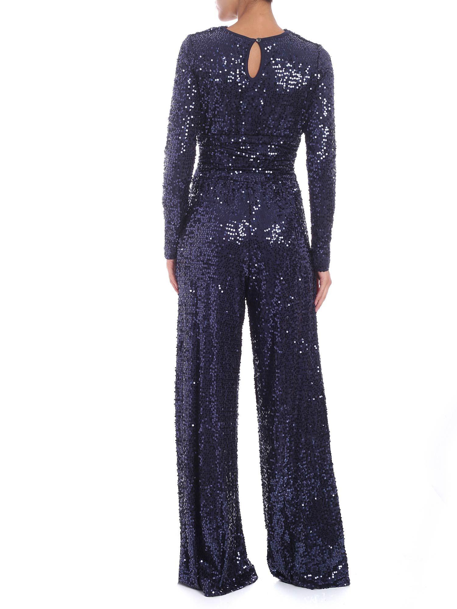 blue sequin jumpsuit