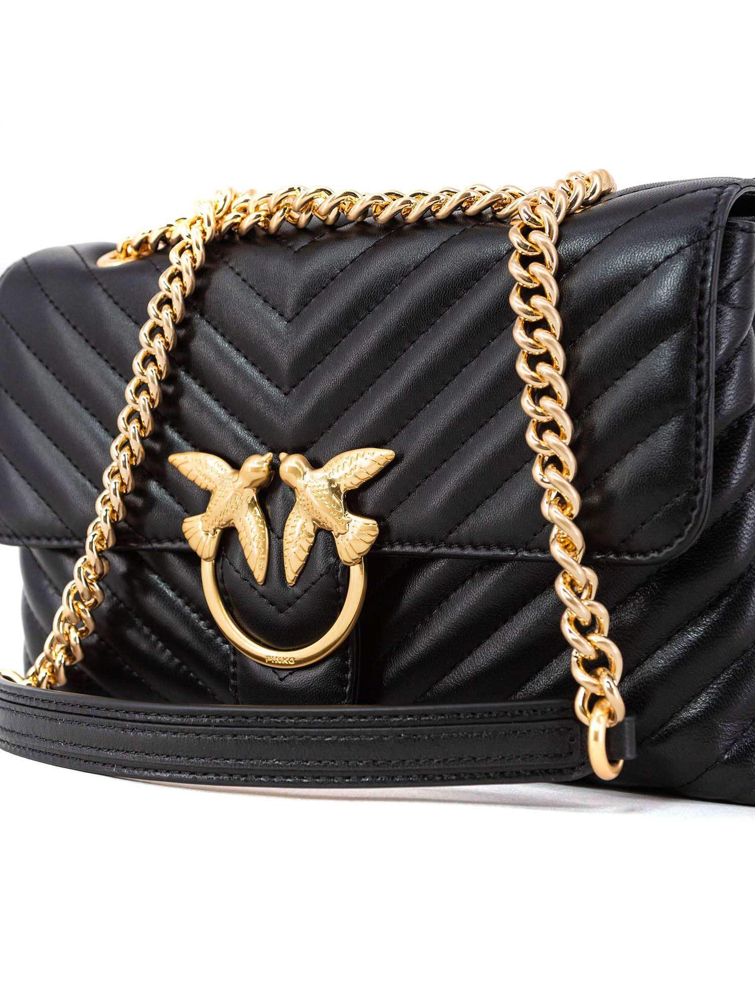 Pinko Love Lady Puff Chevronne Bag in Black Lyst