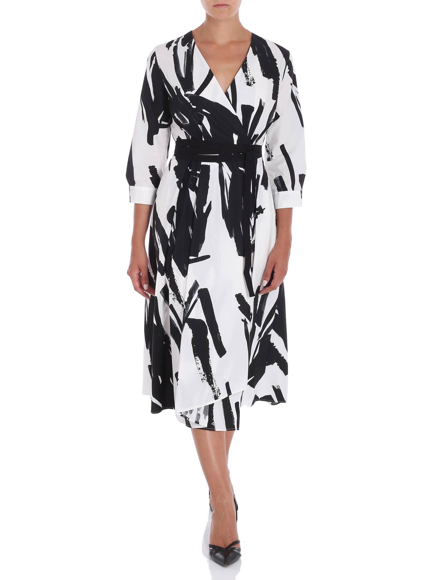 max mara black and white dress