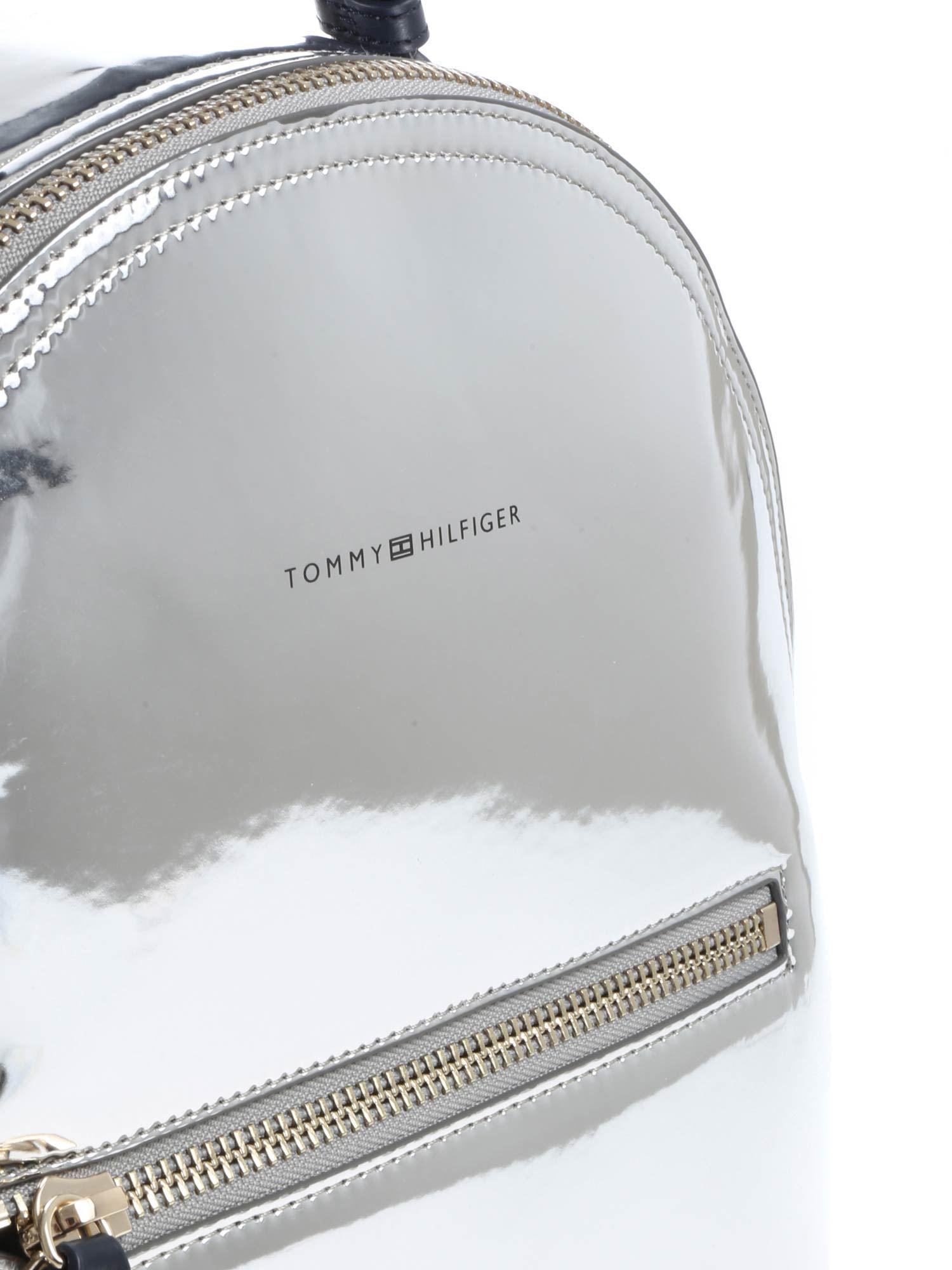 tommy hilfiger silver backpack