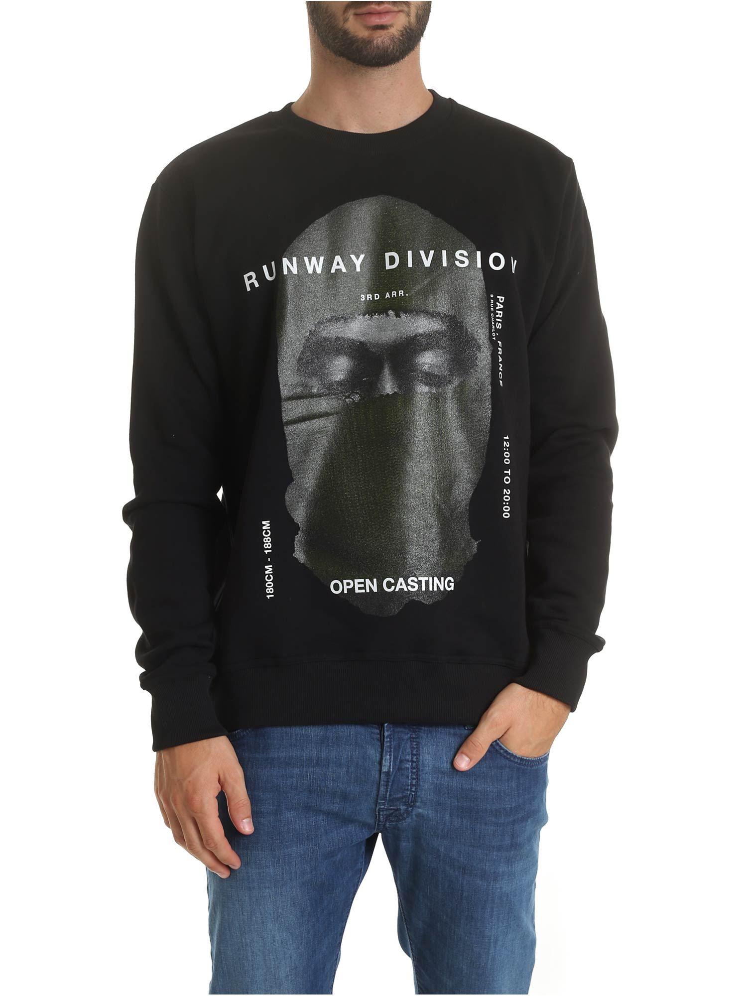 ih nom uh nit Cotton Black Hoodie With Runway Division Print for Men - Lyst