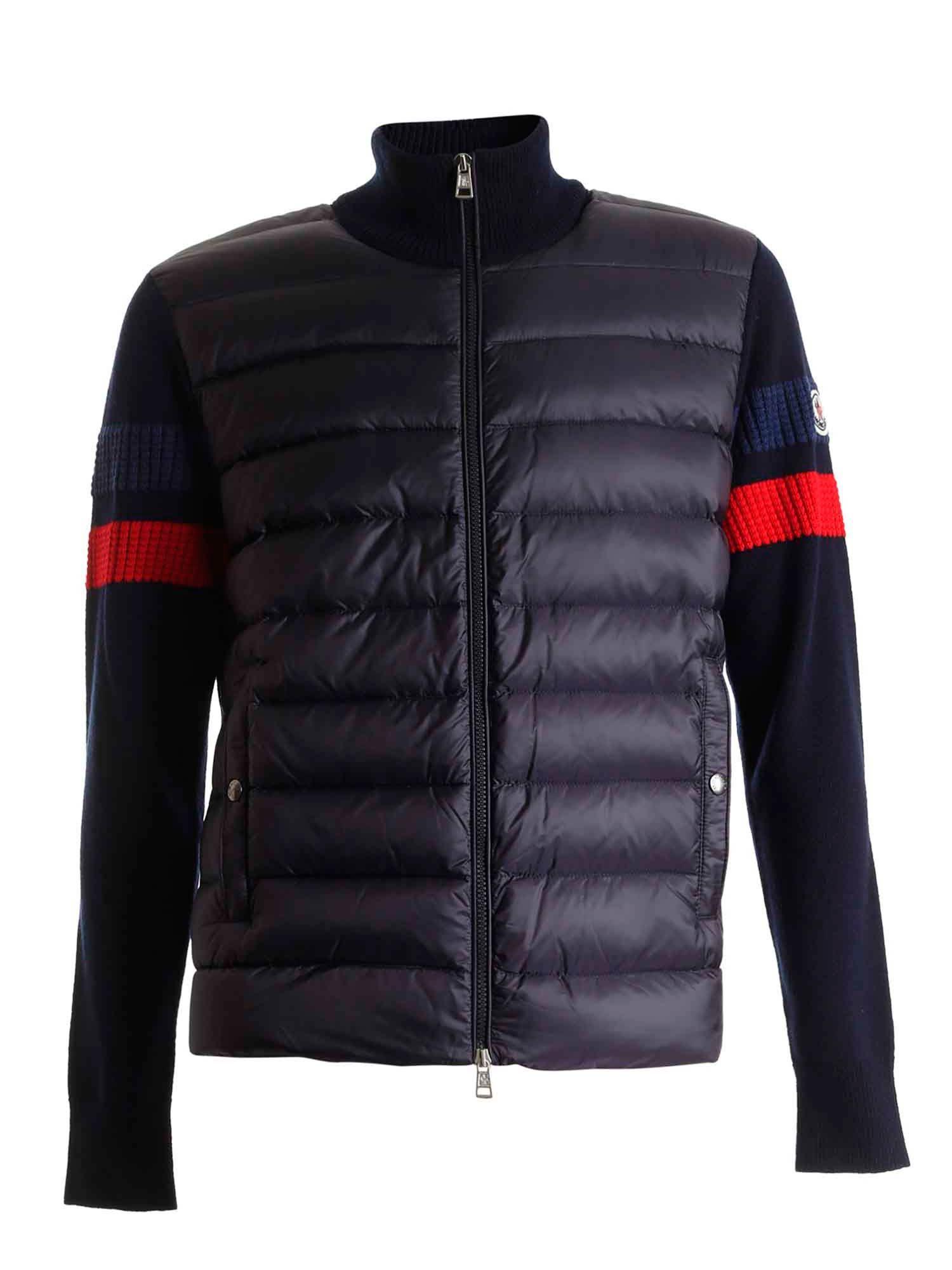 Moncler Padded Cardigan in Blue for Men - Lyst