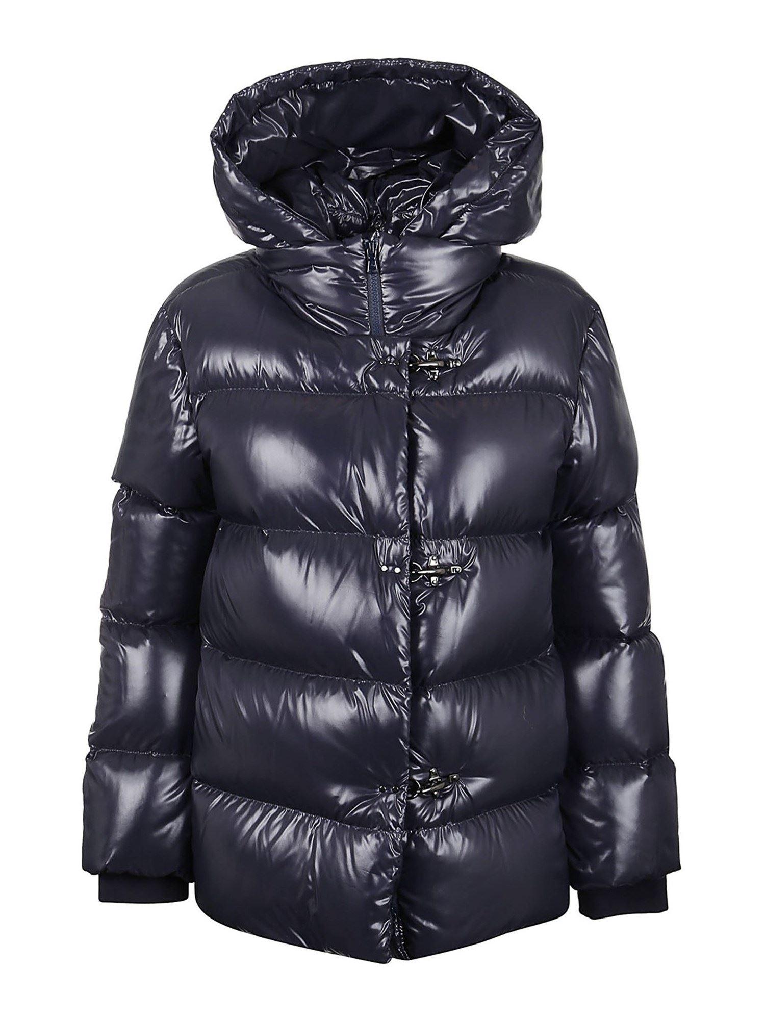 Fay Synthetic Semipolished Fabric Puffer Jacket in Blue Lyst