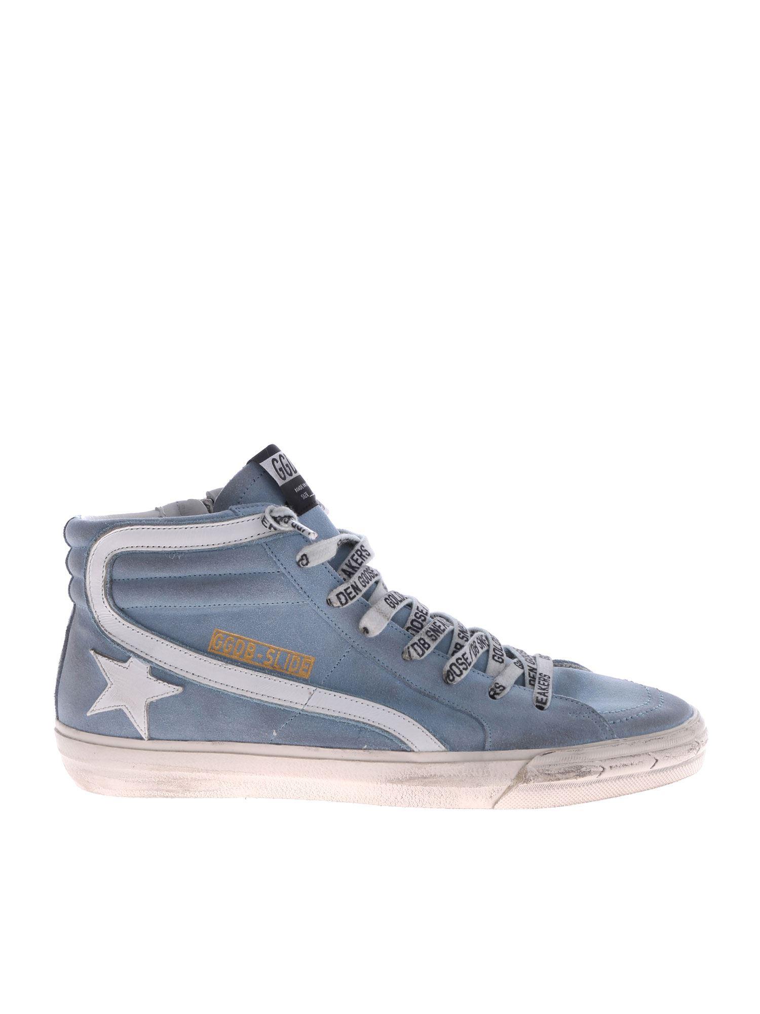 light blue golden goose sneakers