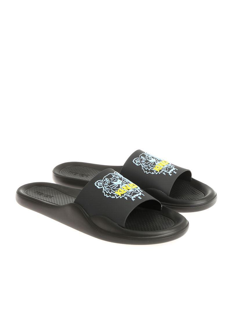 Details about  / Kenzo Ladies Tiger Rubber Pool Slides In Black