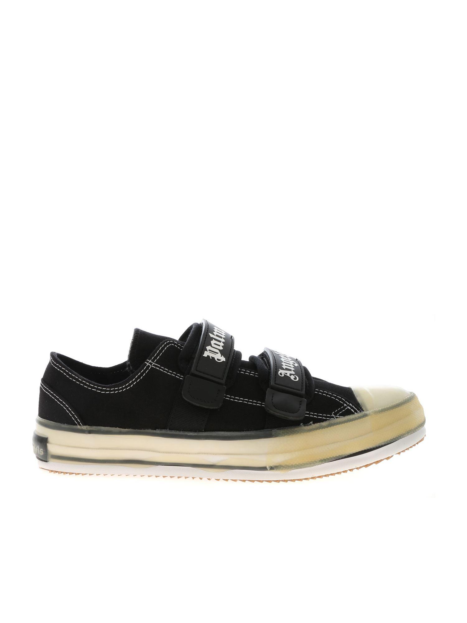 palm angels black velcro vulcanized sneakers