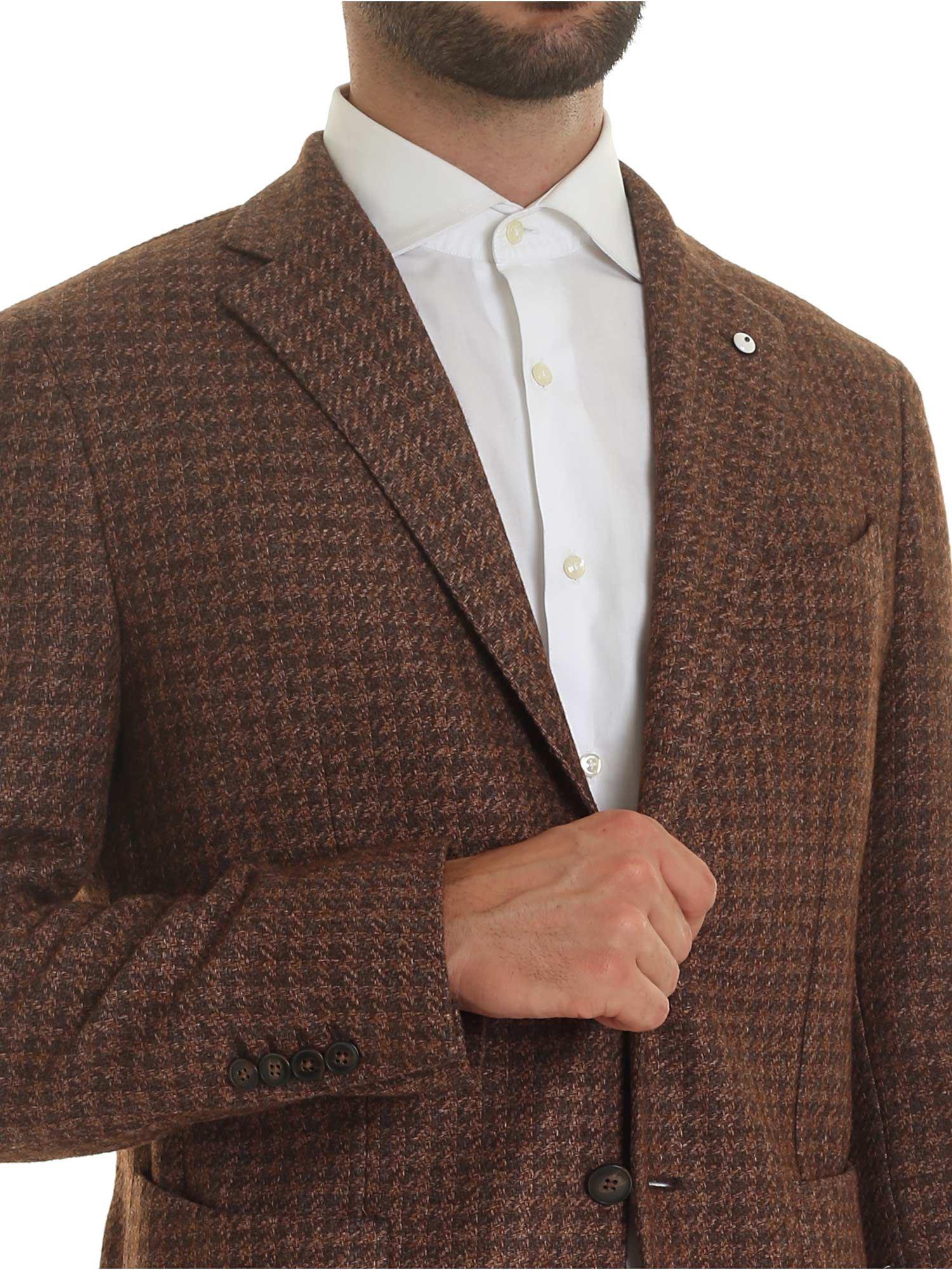 L.B.M. 1911 Houndstooth Jacket In Brown for Men Lyst