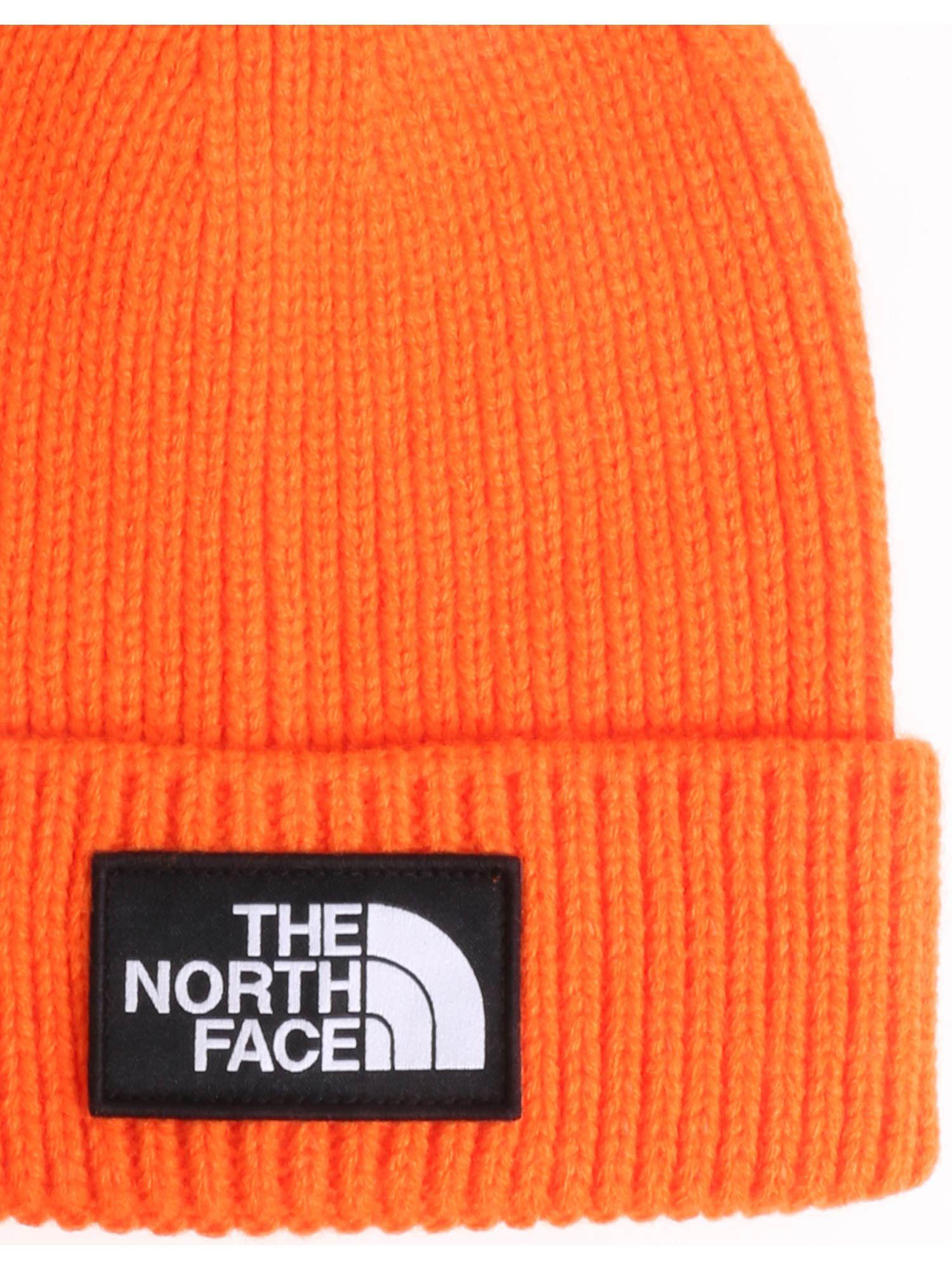 orange north face beanie