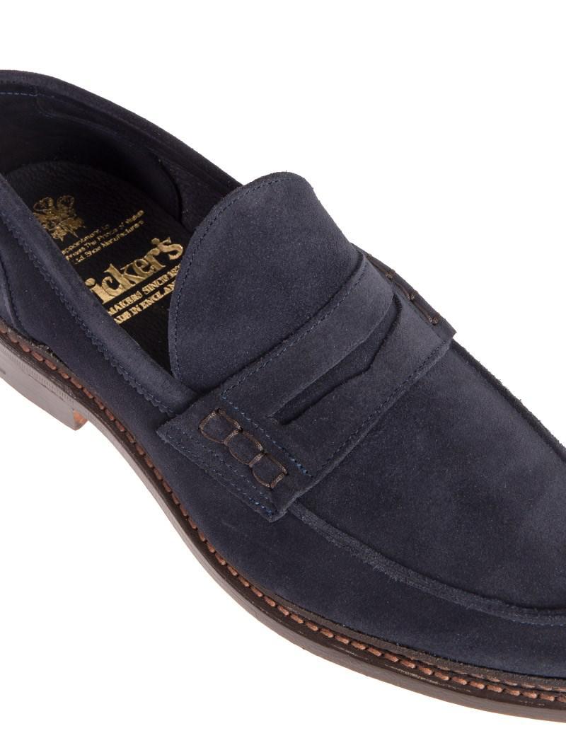 Tricker&#39;s Blue Suede Loafers for Men - Lyst