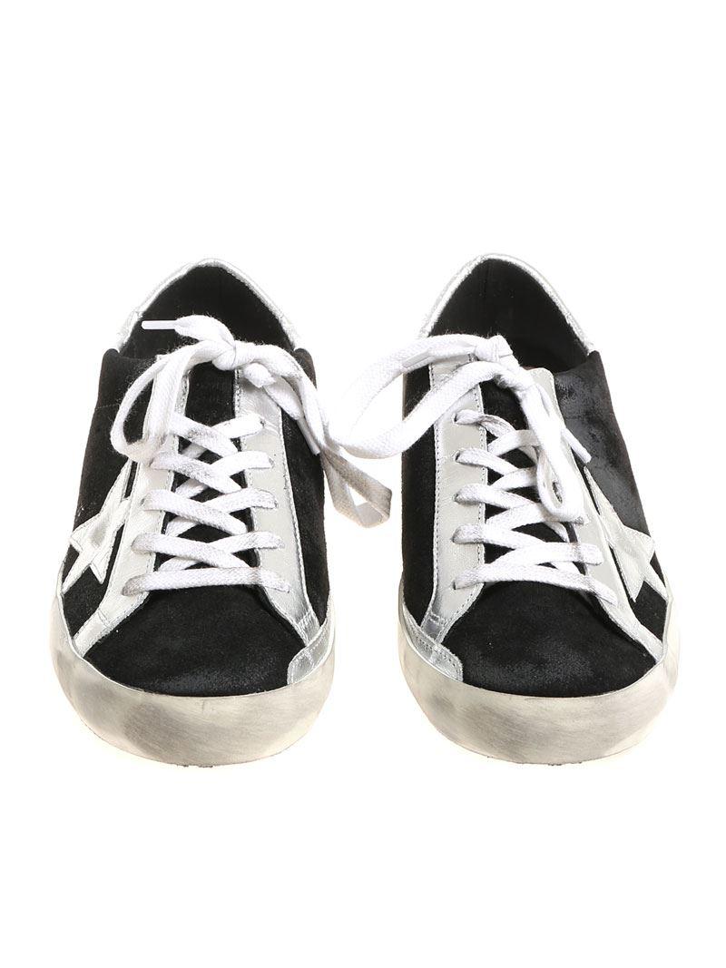 Golden Goose Deluxe Brand Suede Black And Silver Superstar Sneakers - Lyst
